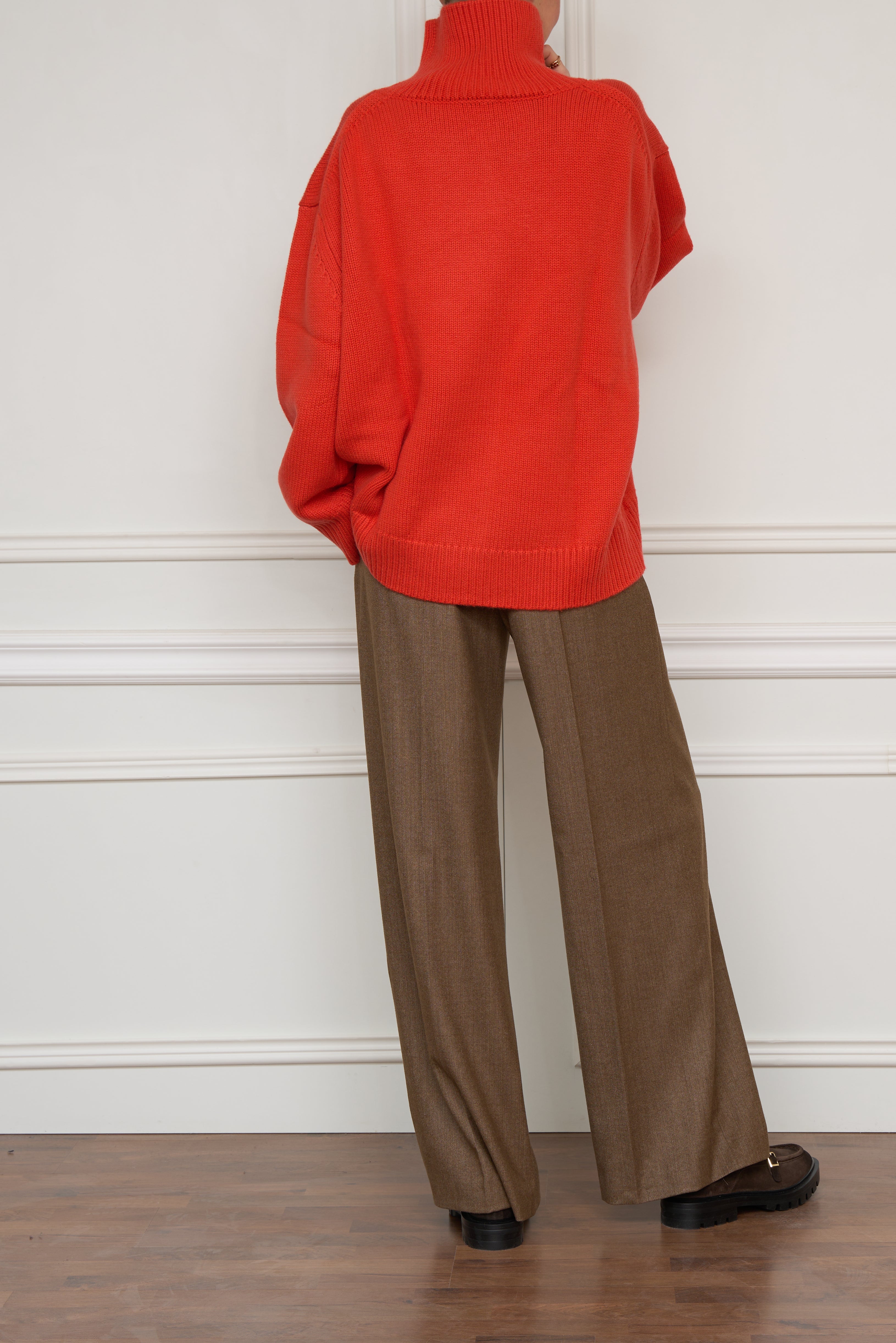 Rollkragenpullover in coral