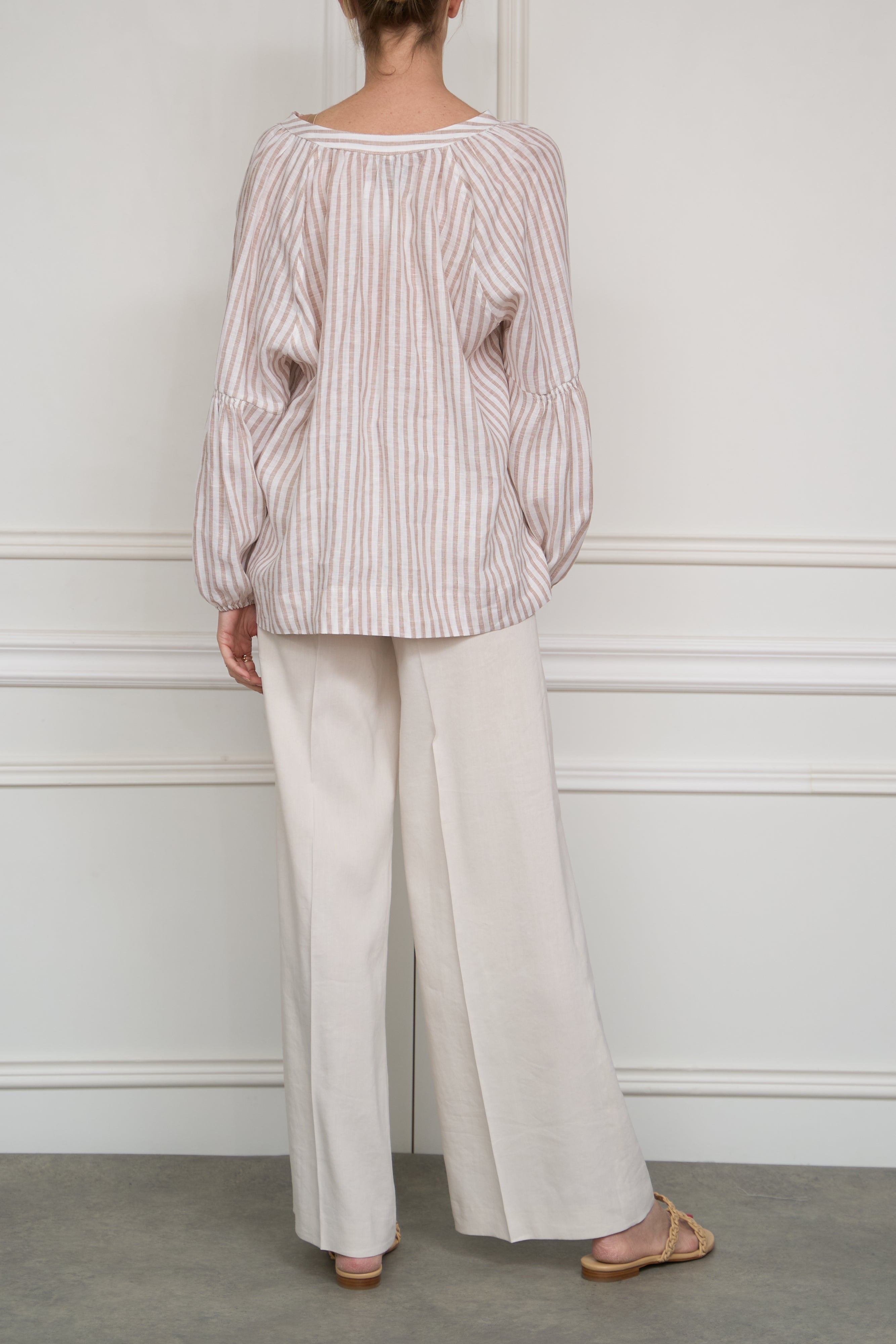 Straight trousers with button details in dark blue