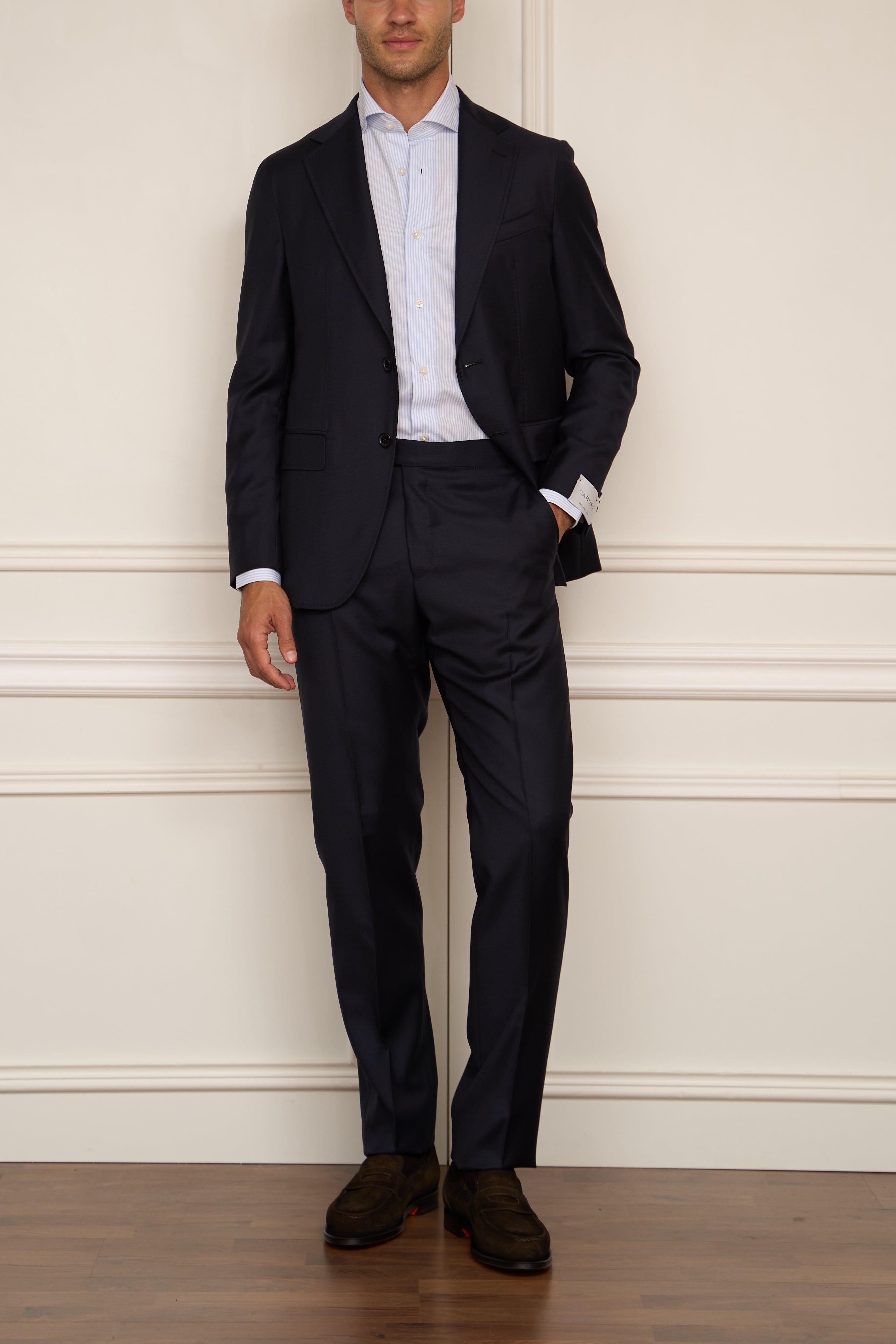 Suit in dark green