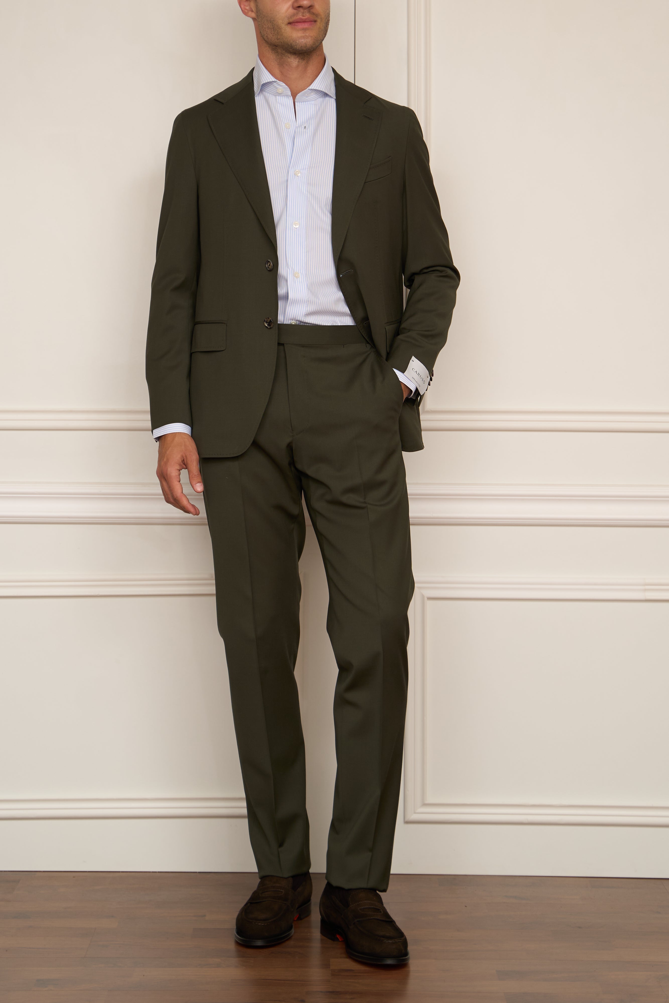 Suit in dark green