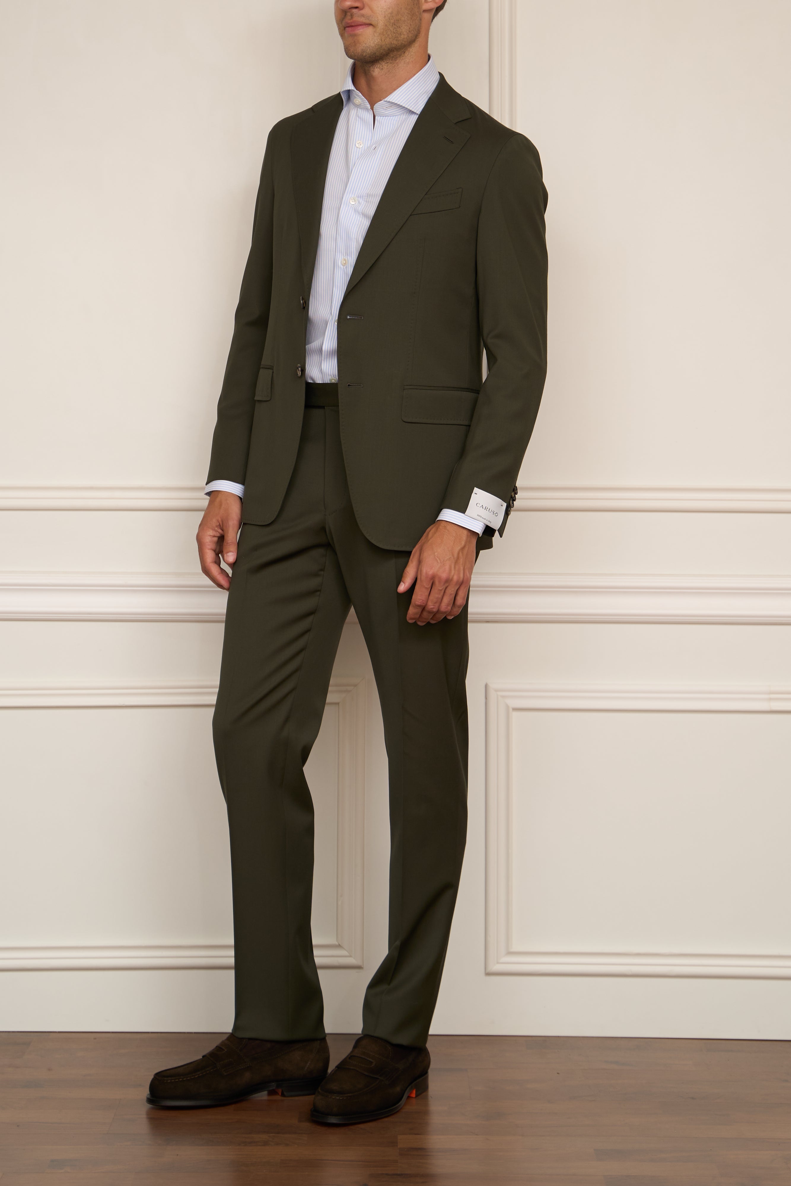 Suit in dark green