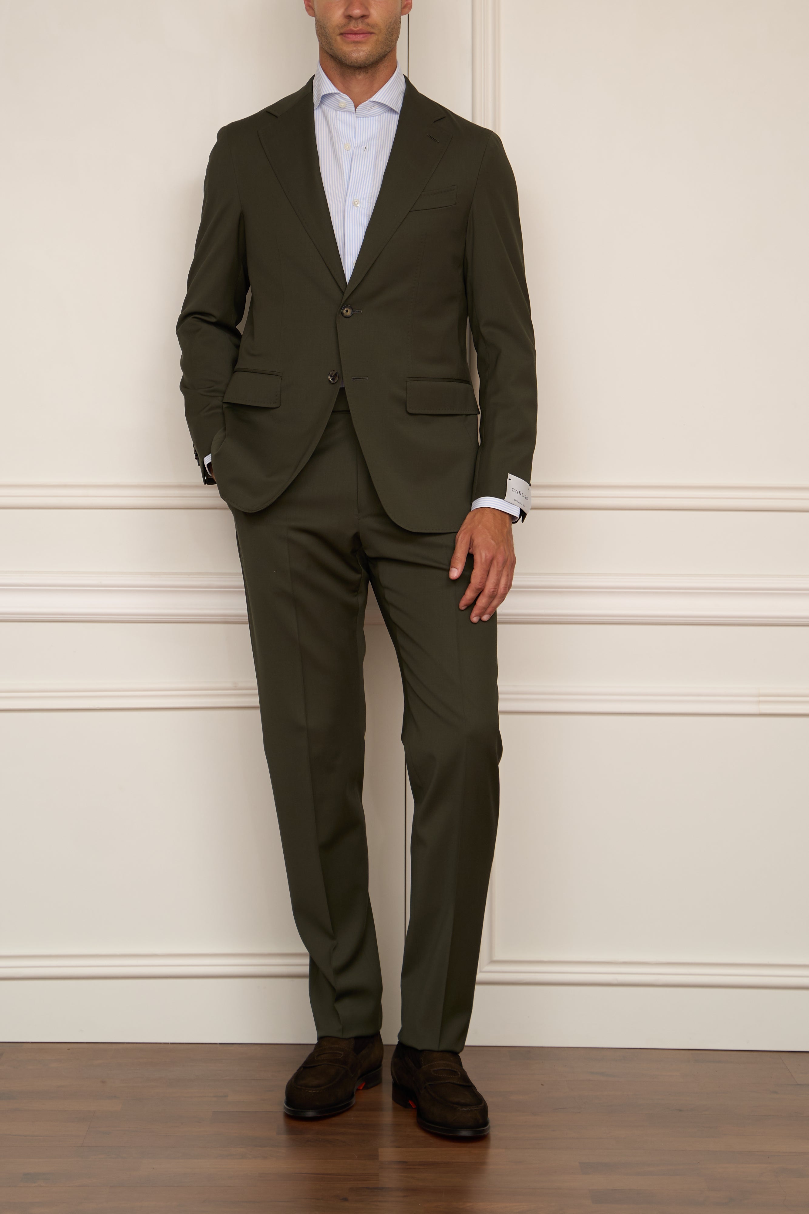 Suit in dark green