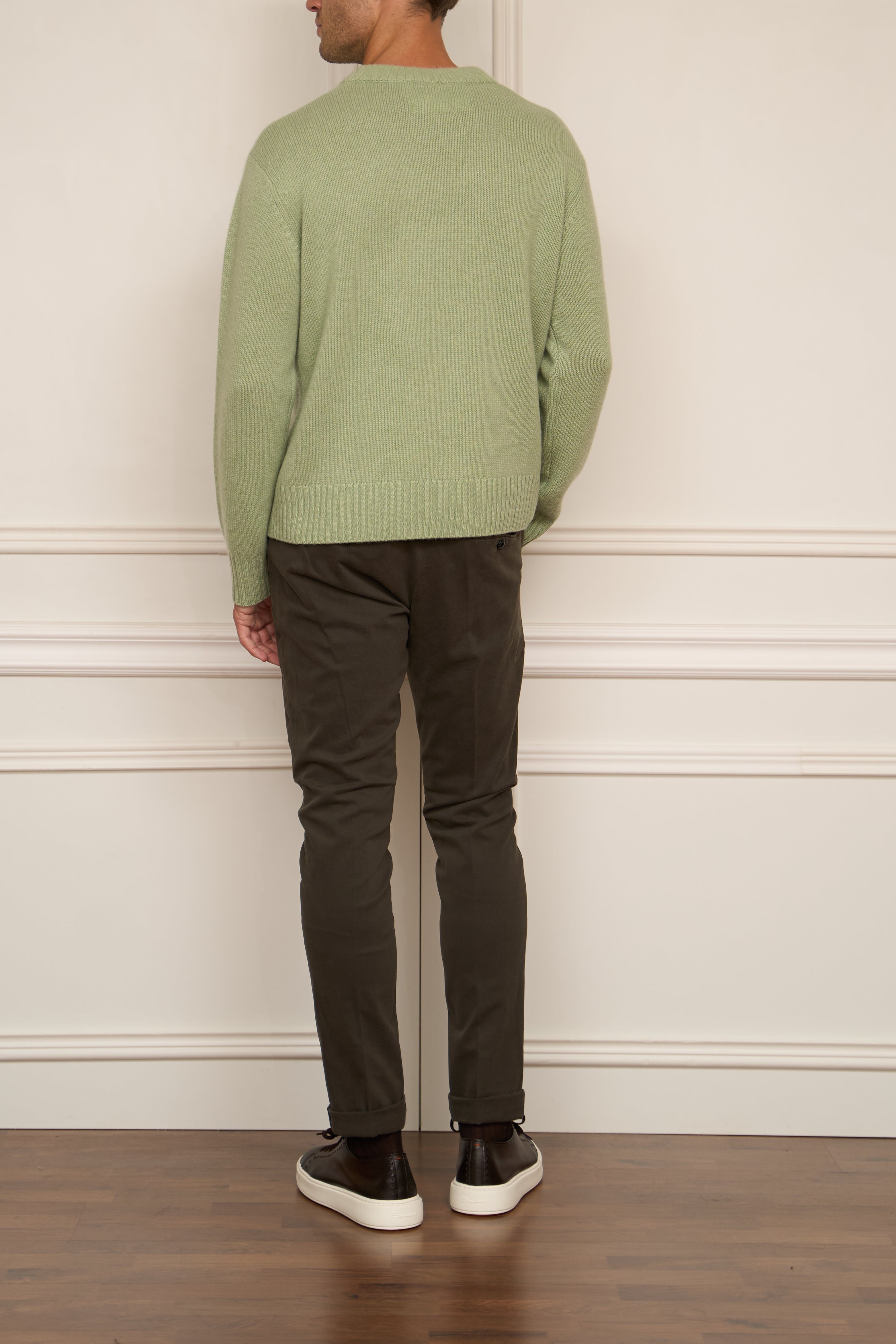 grober Pullover in lime