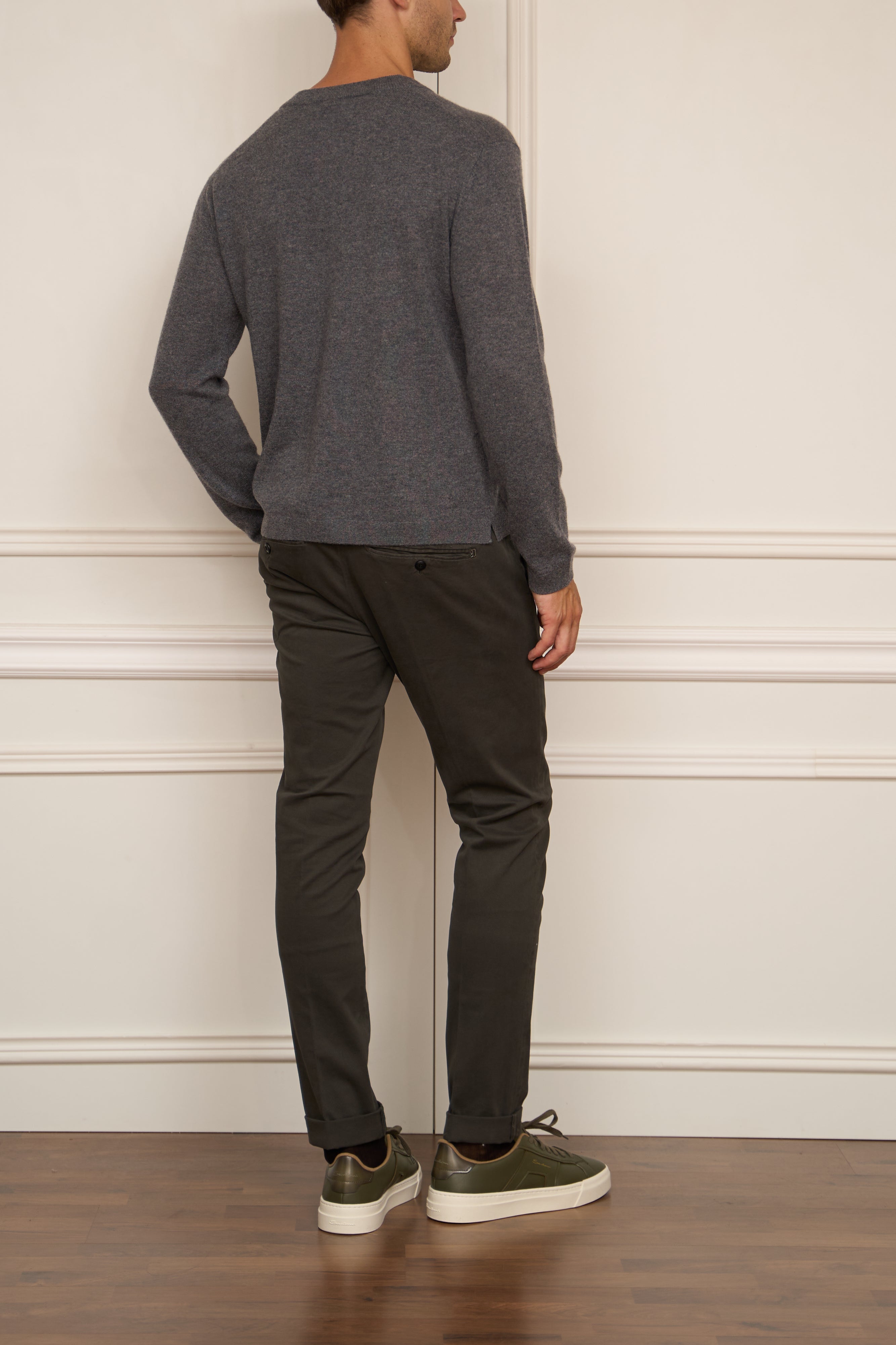 Knitted coat with zipper in grey