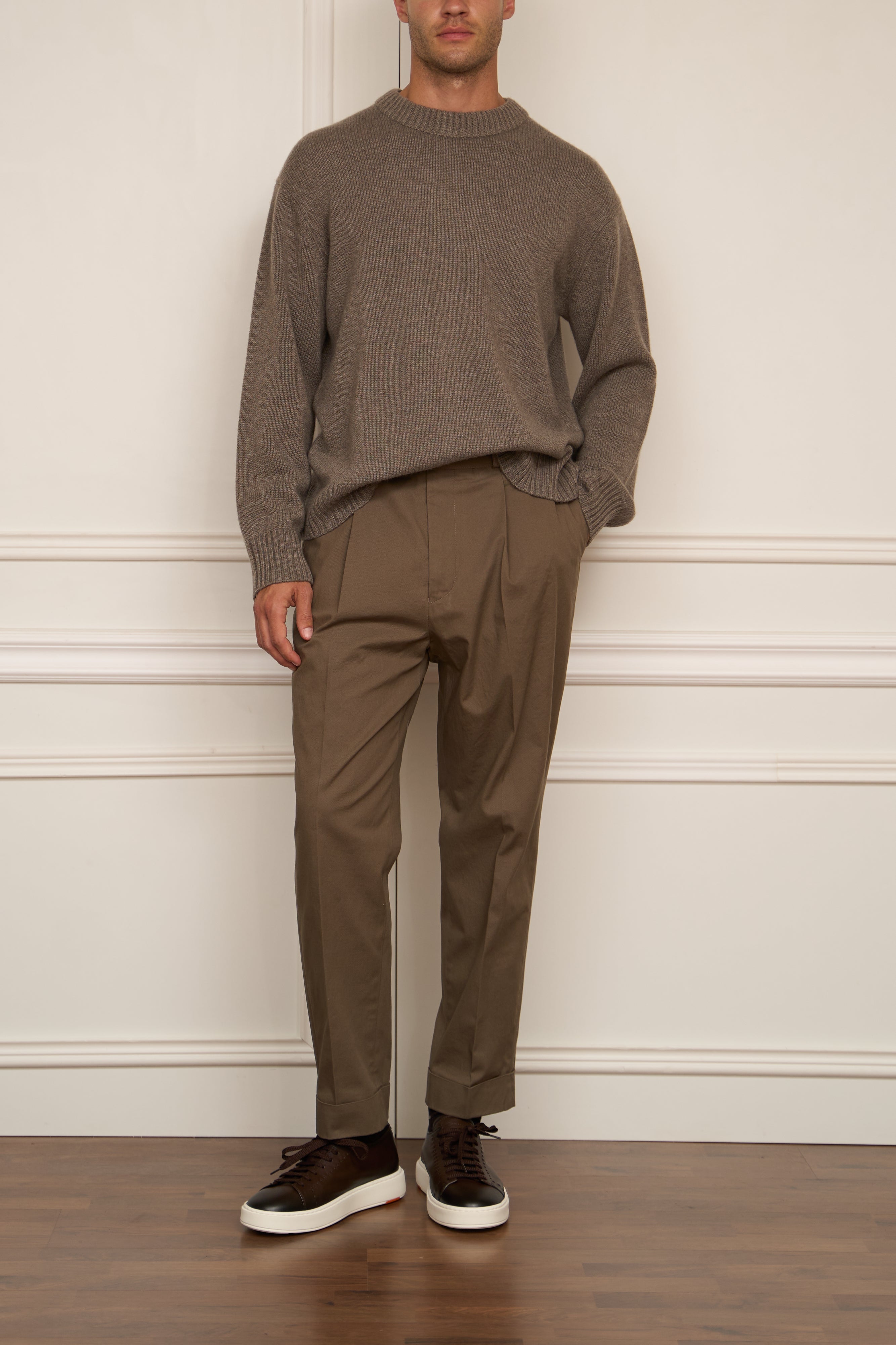 Knitted coat with zipper in grey