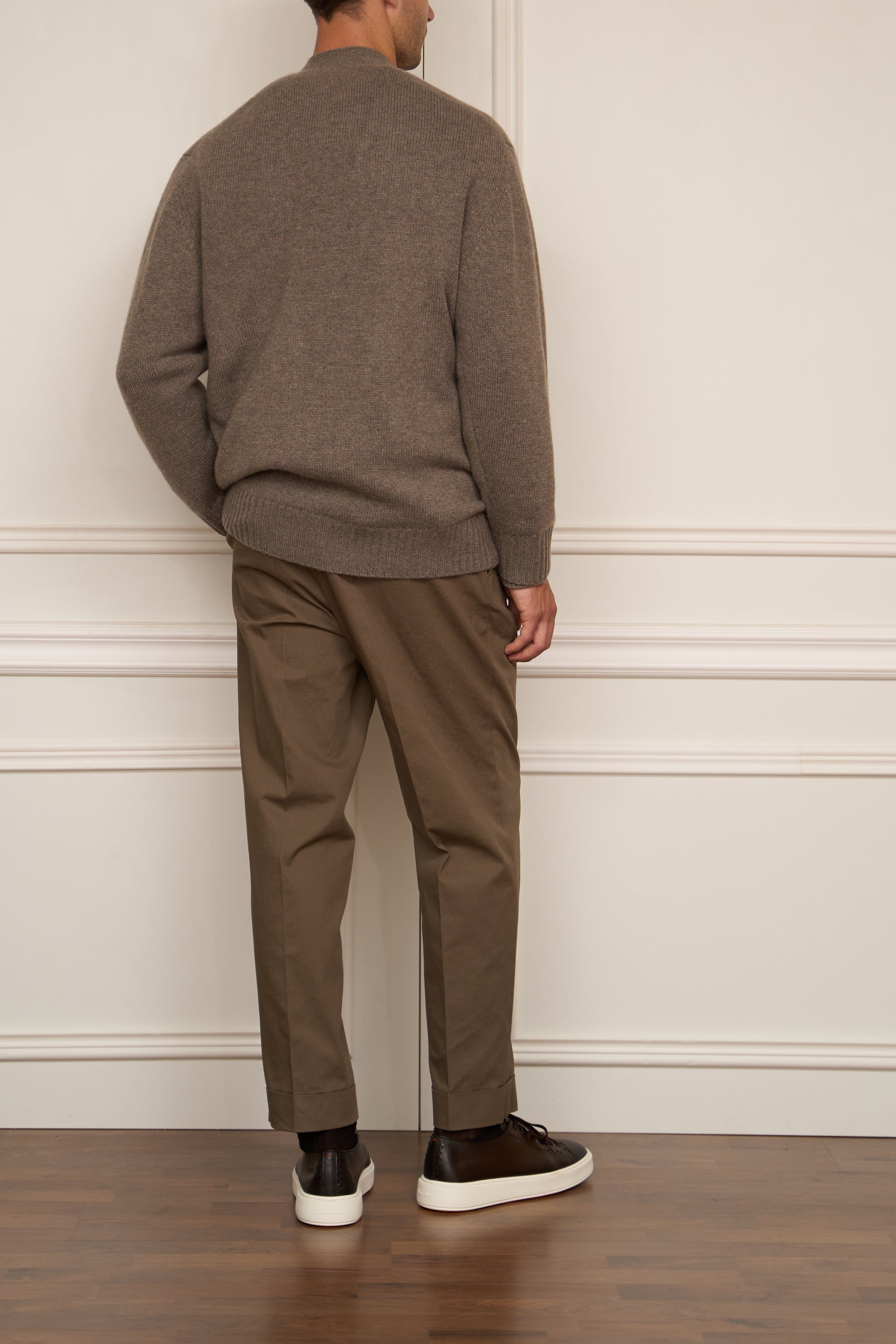 grobe Strickjacke in taupe