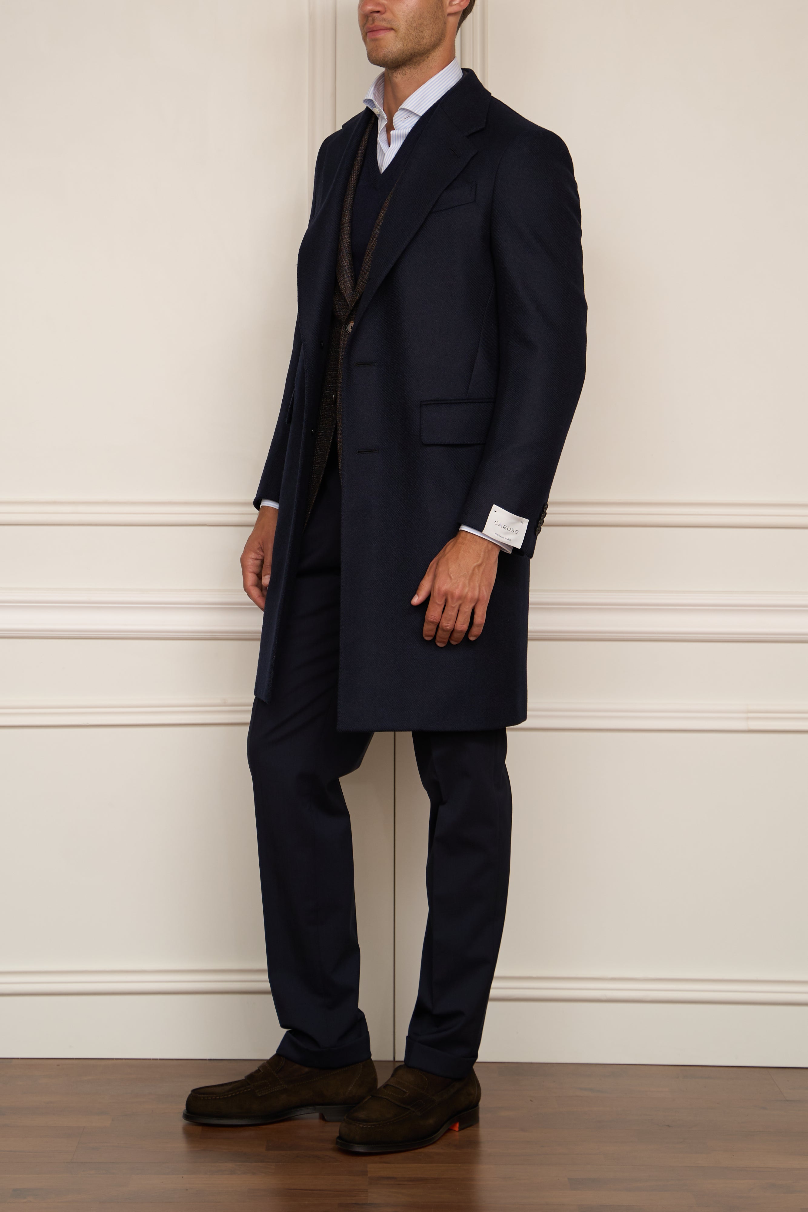 Woll-Kaschmir Mantel in navy