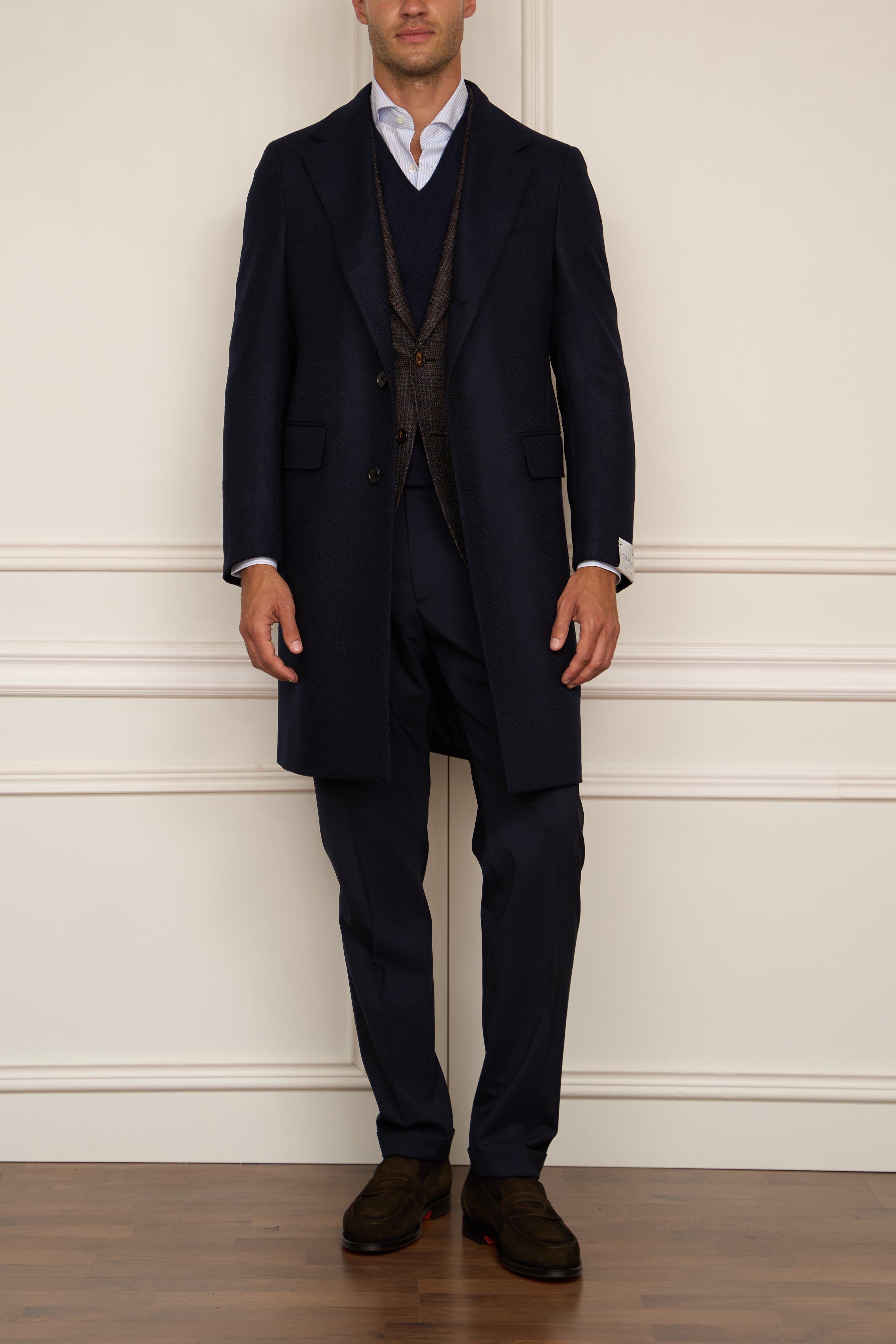 Woll-Kaschmir Mantel in navy