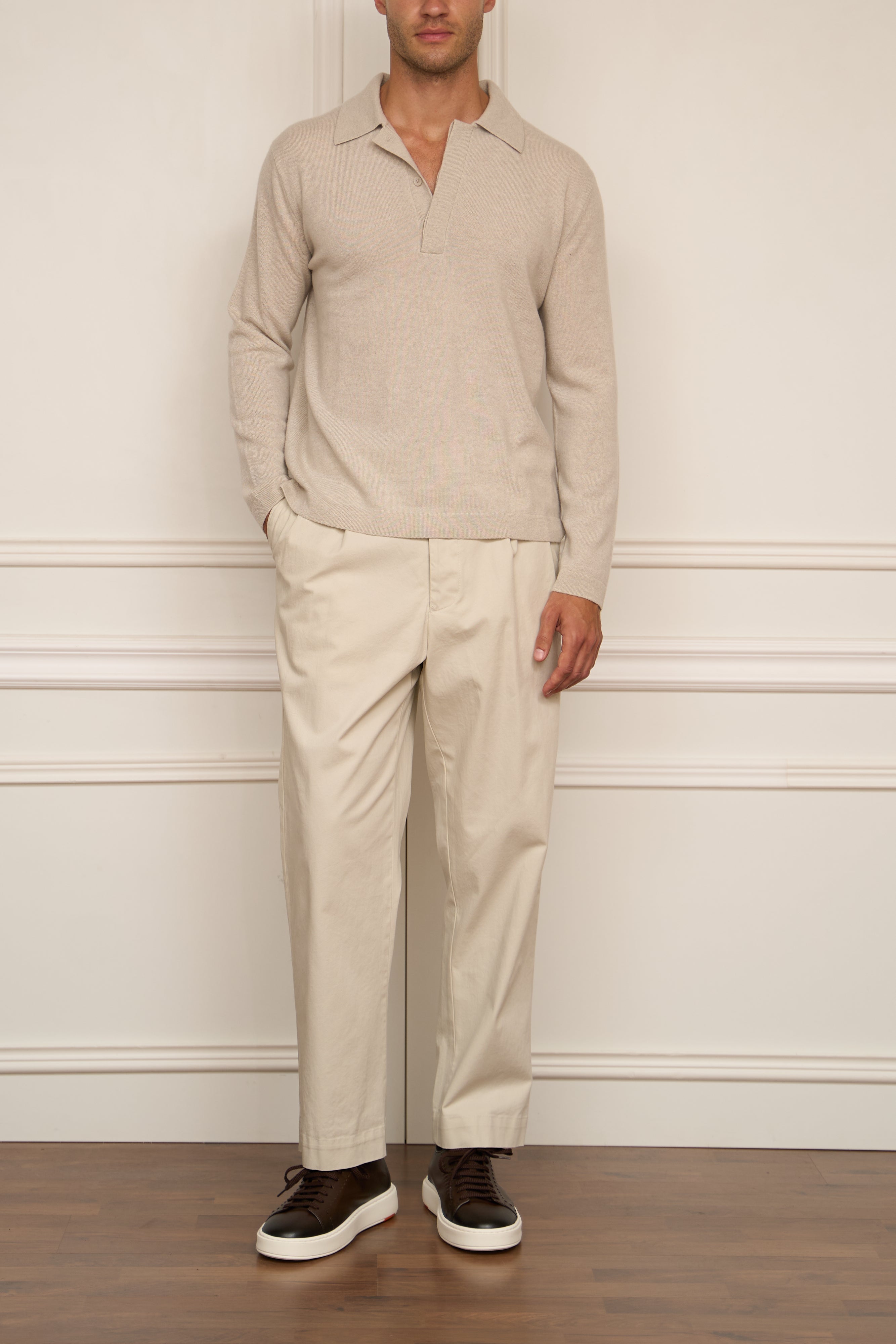 Knitted coat with zipper in grey