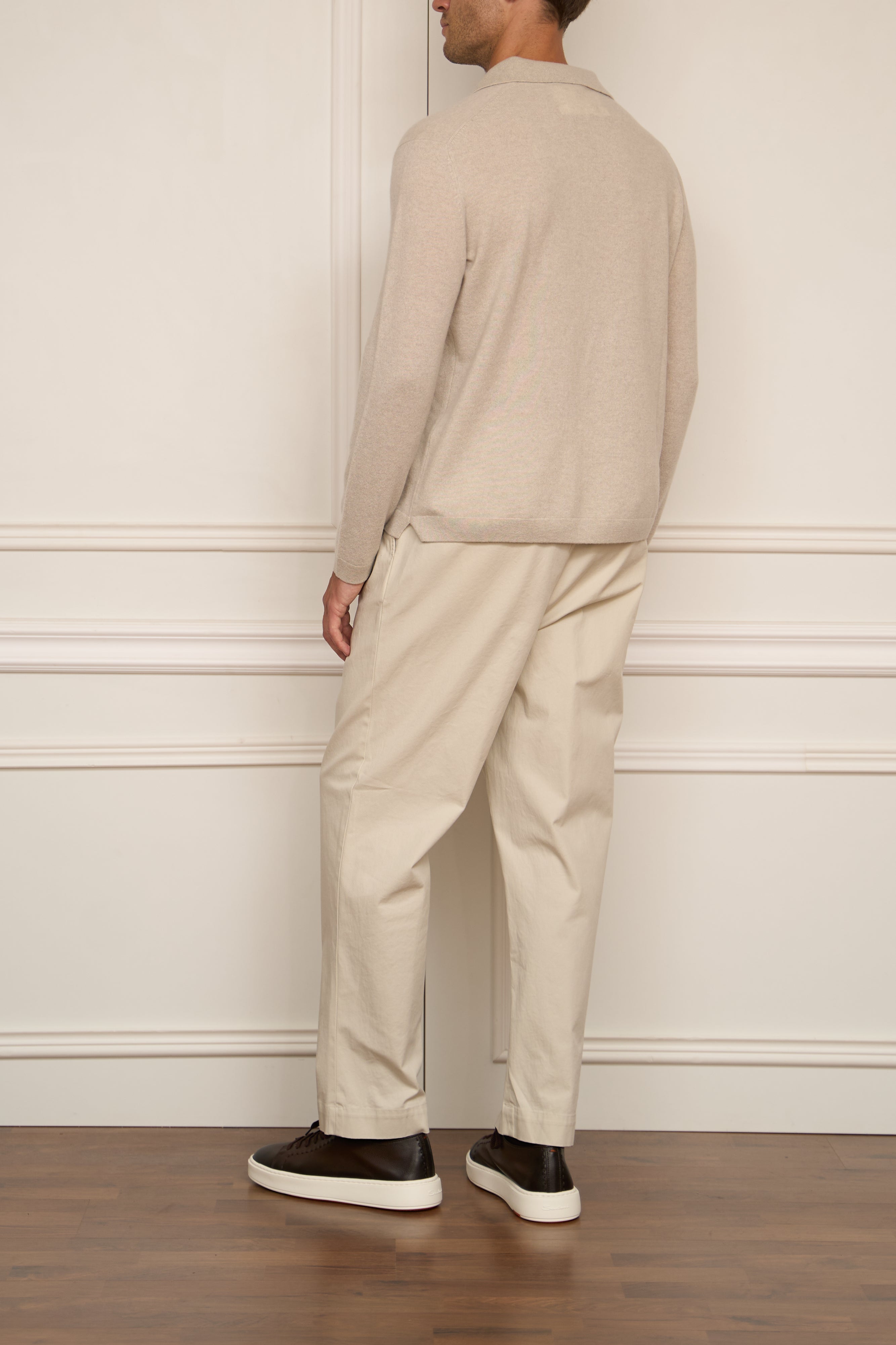 Knitted coat with zipper in grey
