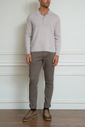 lilac knit polo shirt