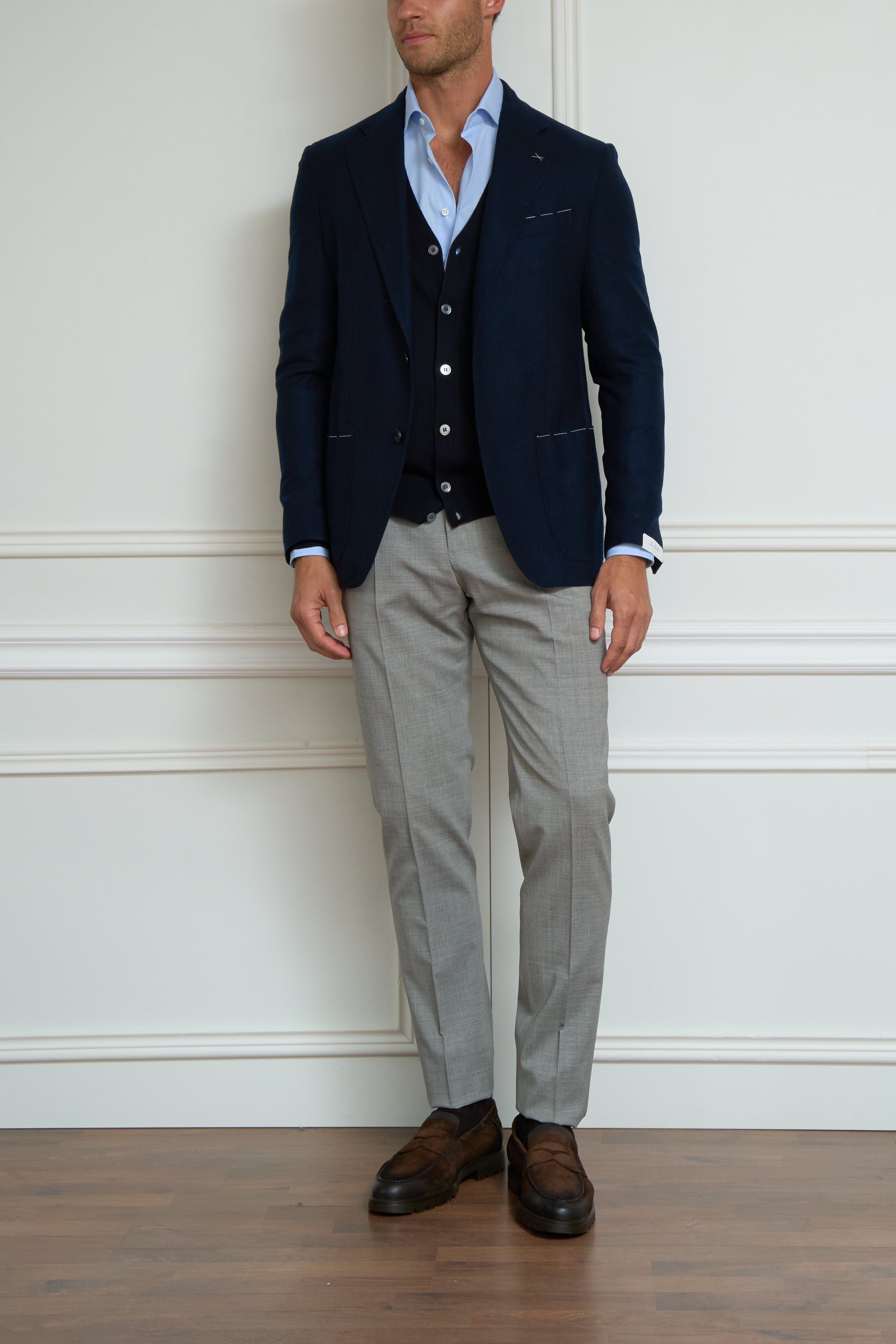 Cashmere-Sakko in marine