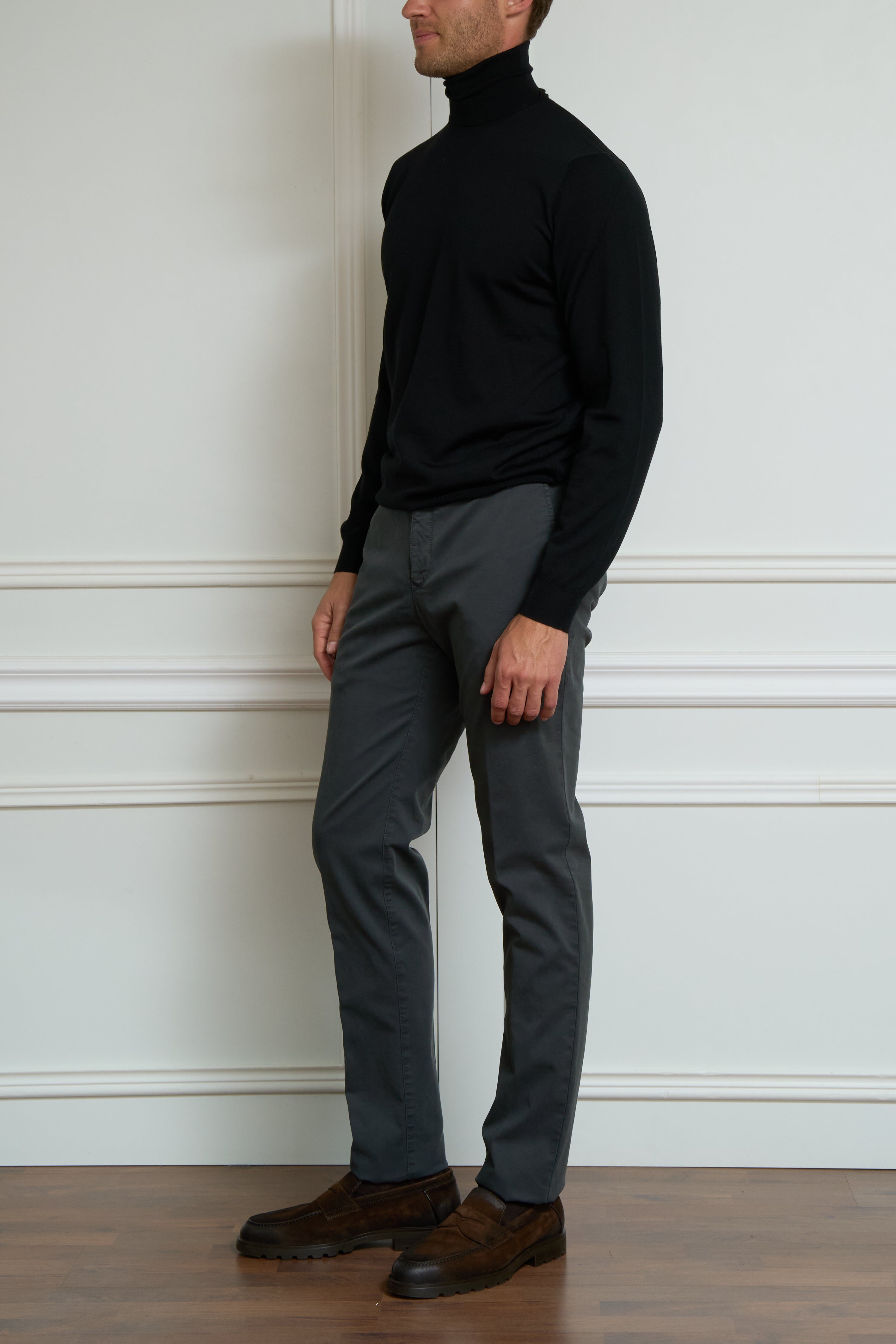 Black turtleneck sweater