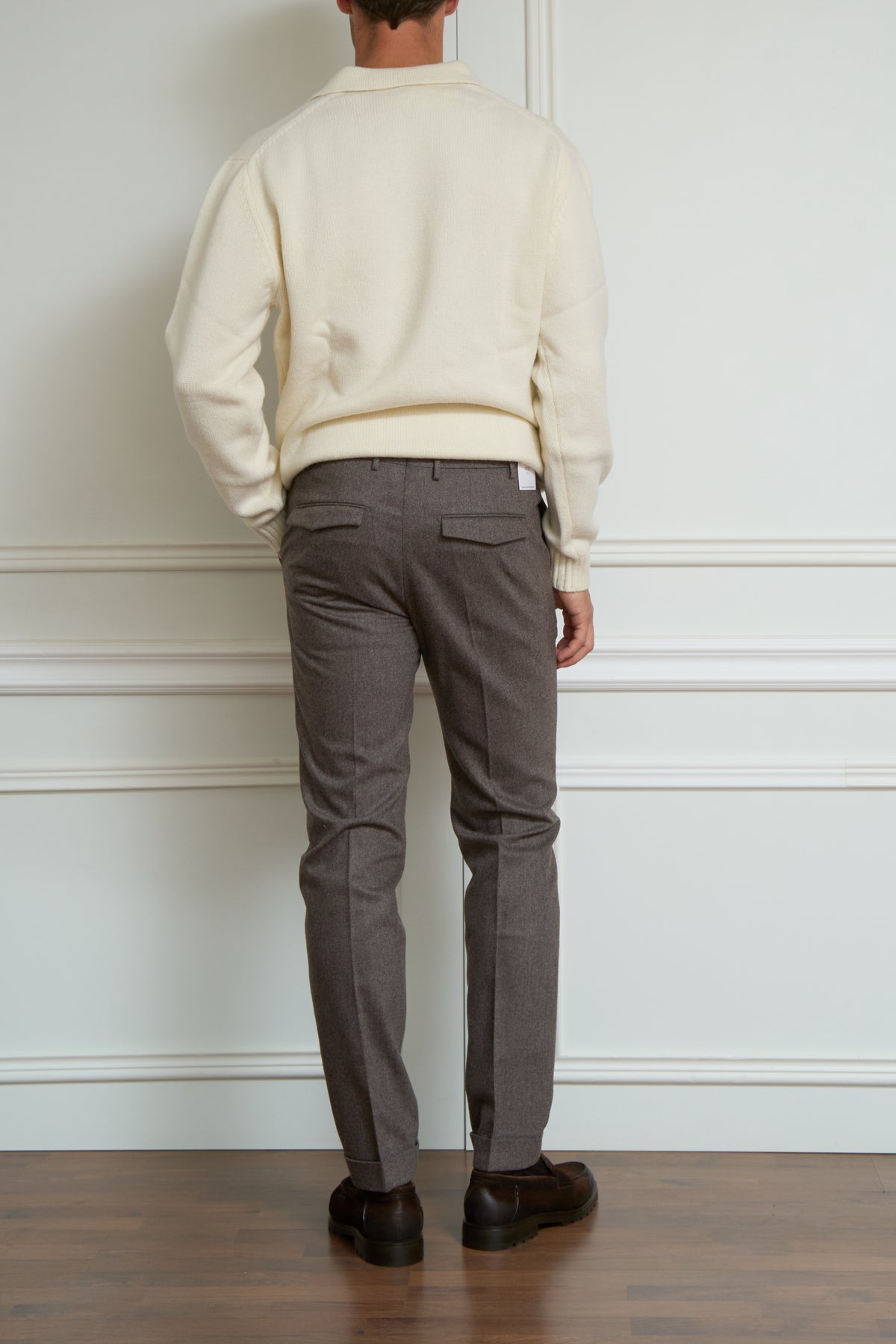 Flanellhose in taupe