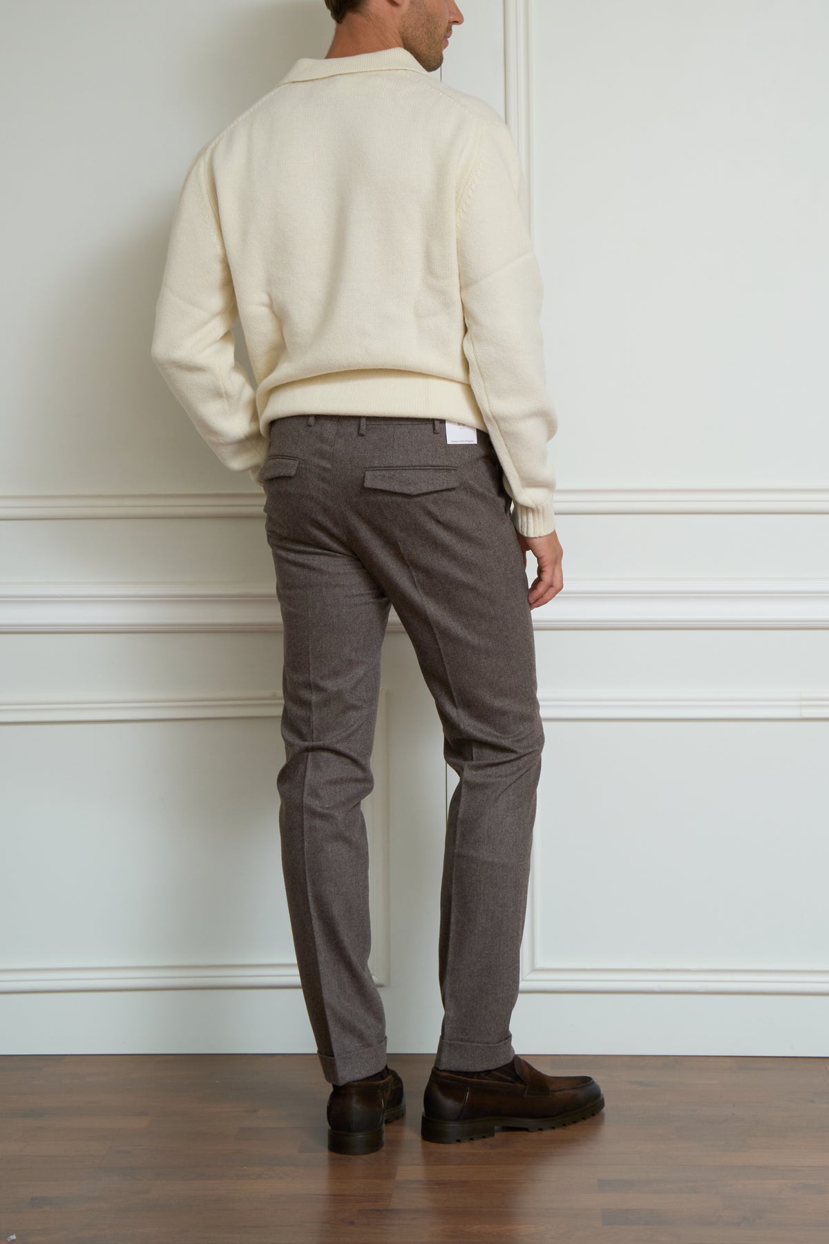 Flanellhose in taupe