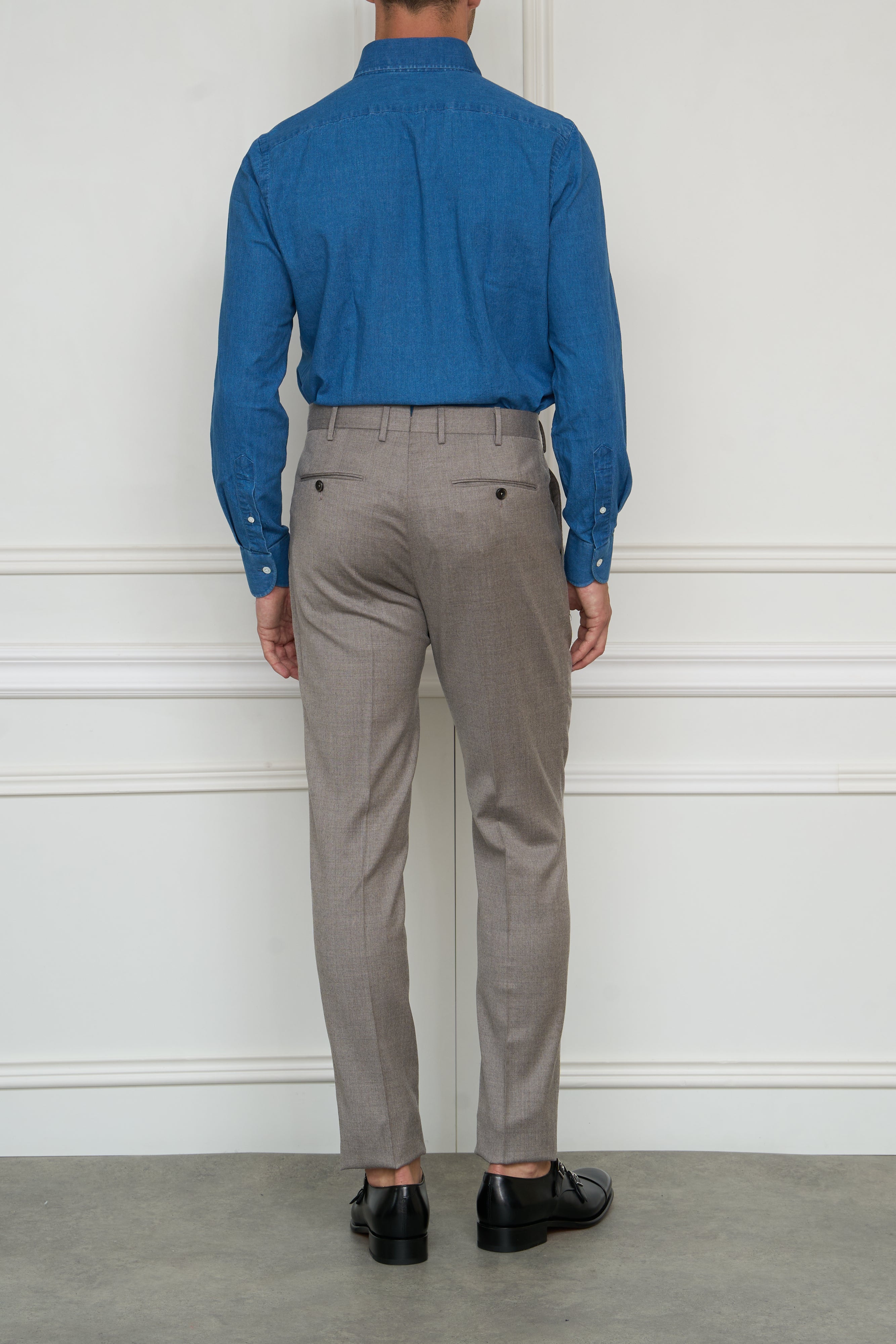 Flannel pants in beige