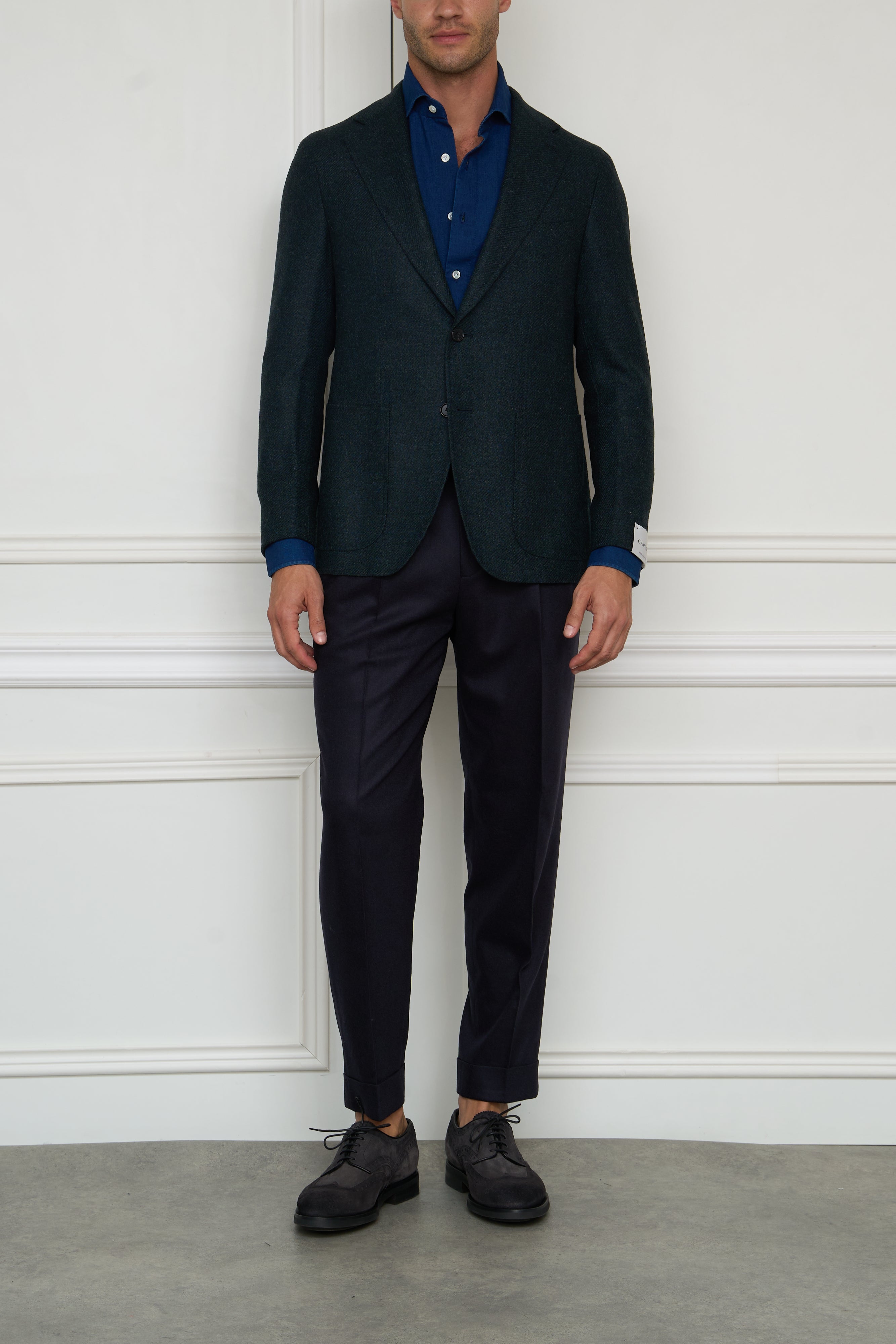 Tweed jacket in green