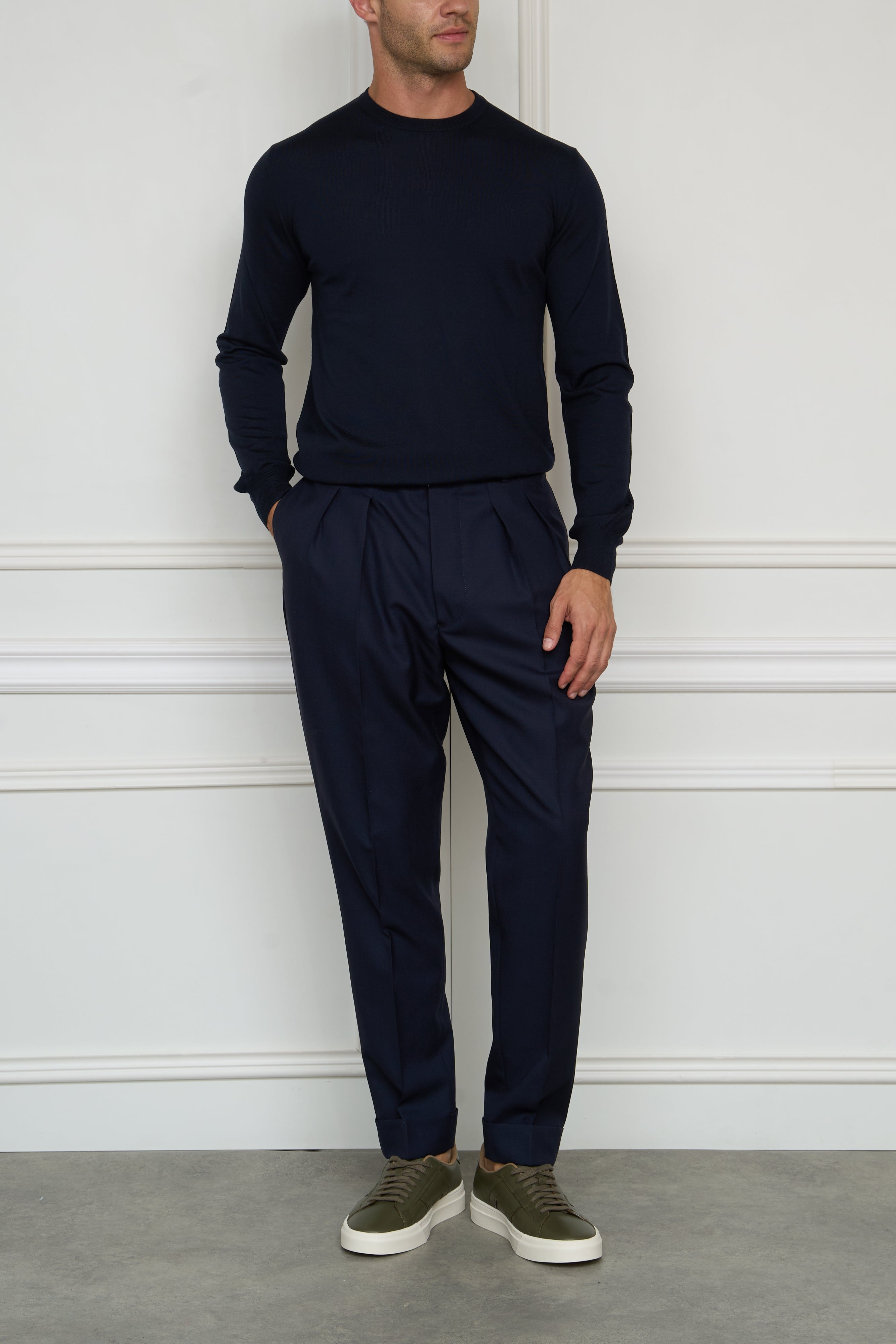 Merino sweater in navy