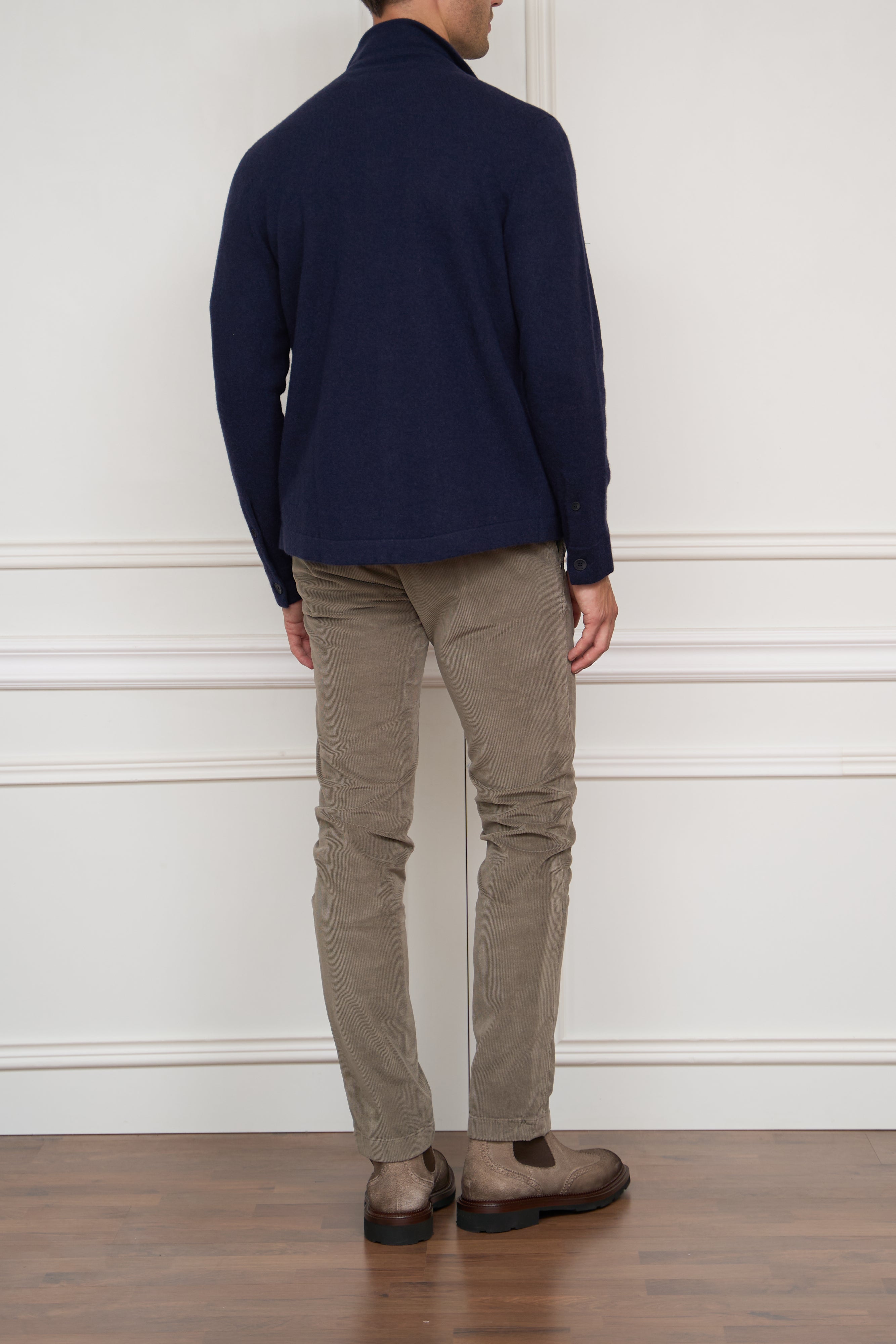 Strick-Kaschmir-Overshirt in marine
