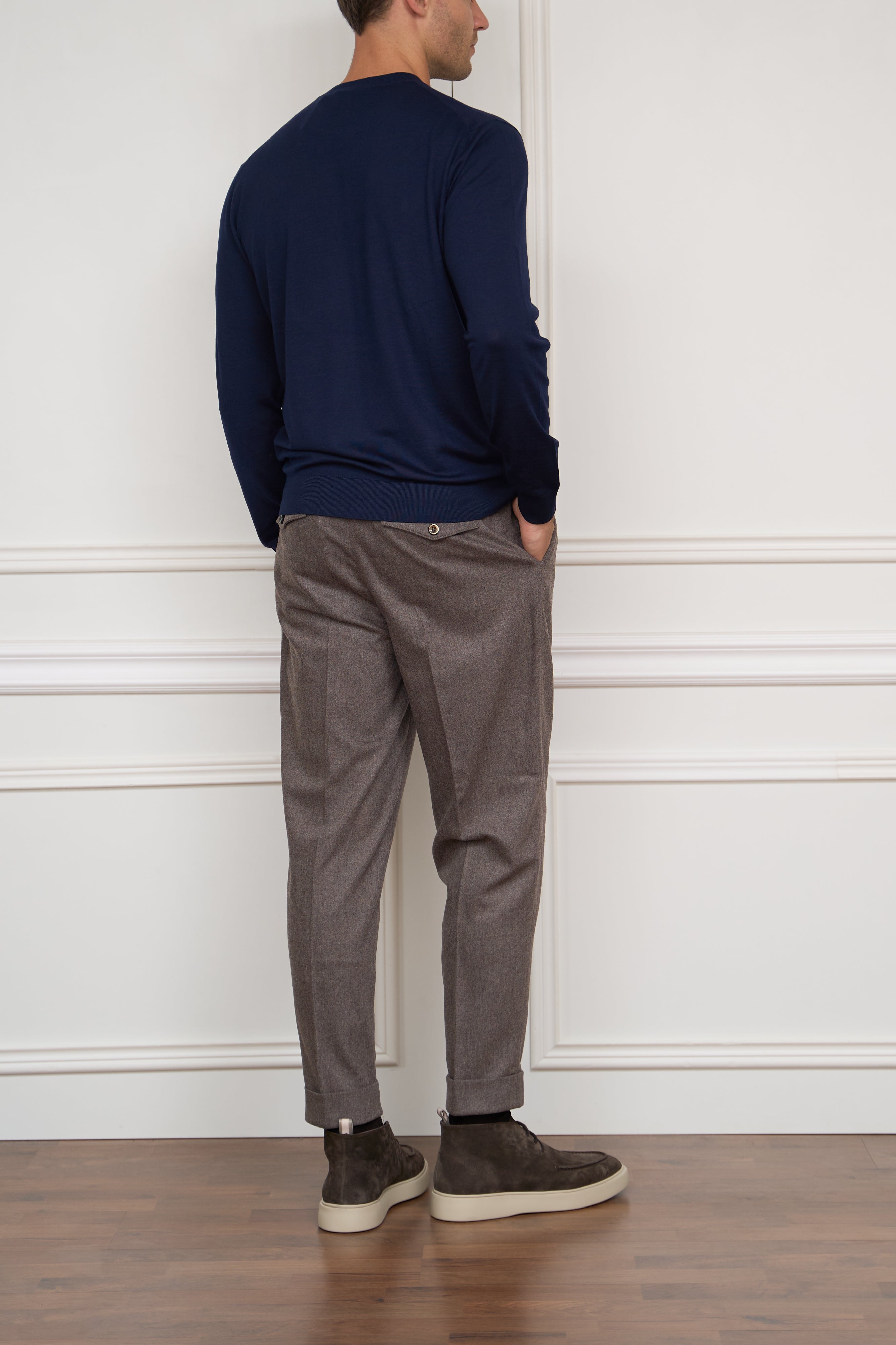 Merino-Pullover in blau