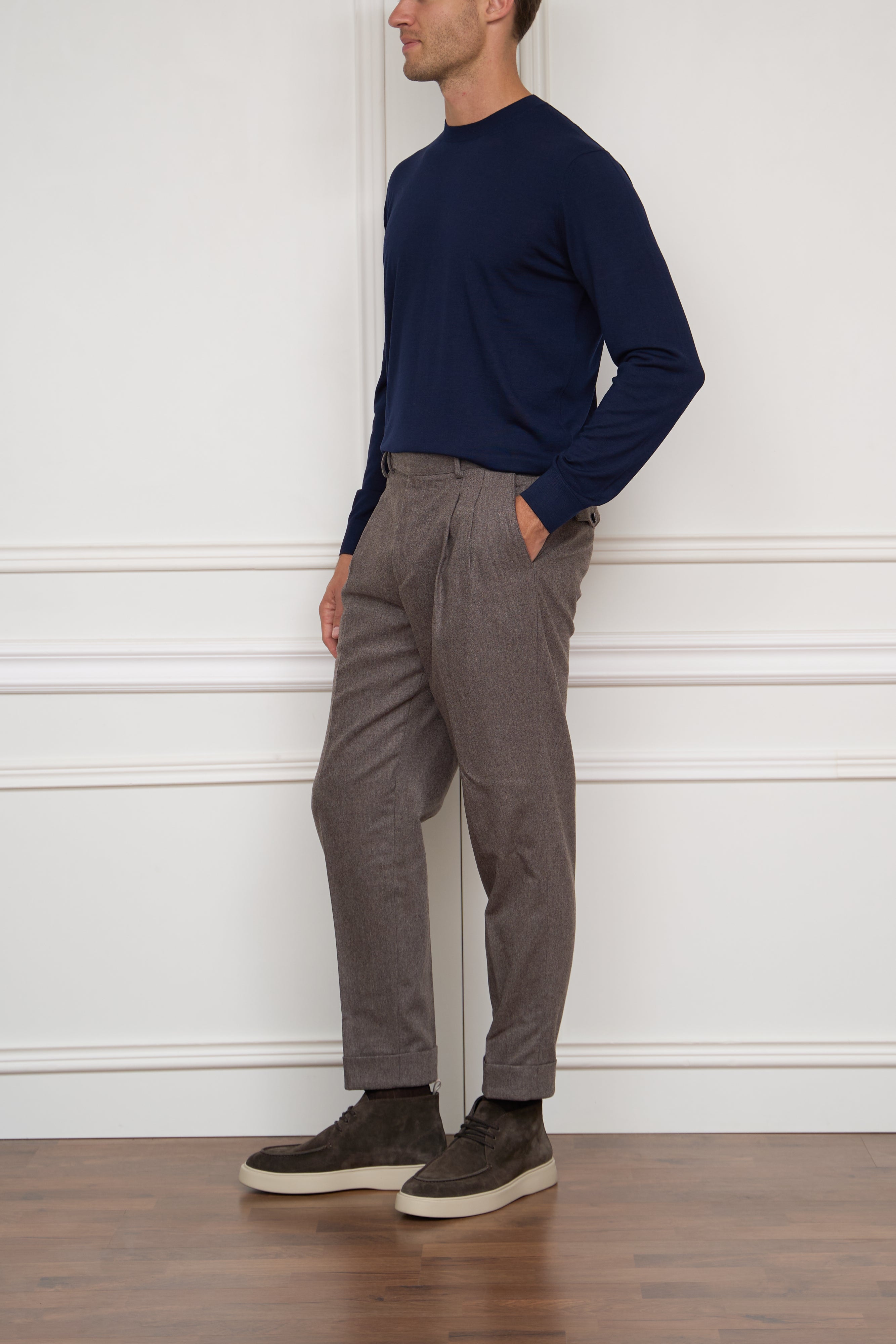 Flanellhose in braun