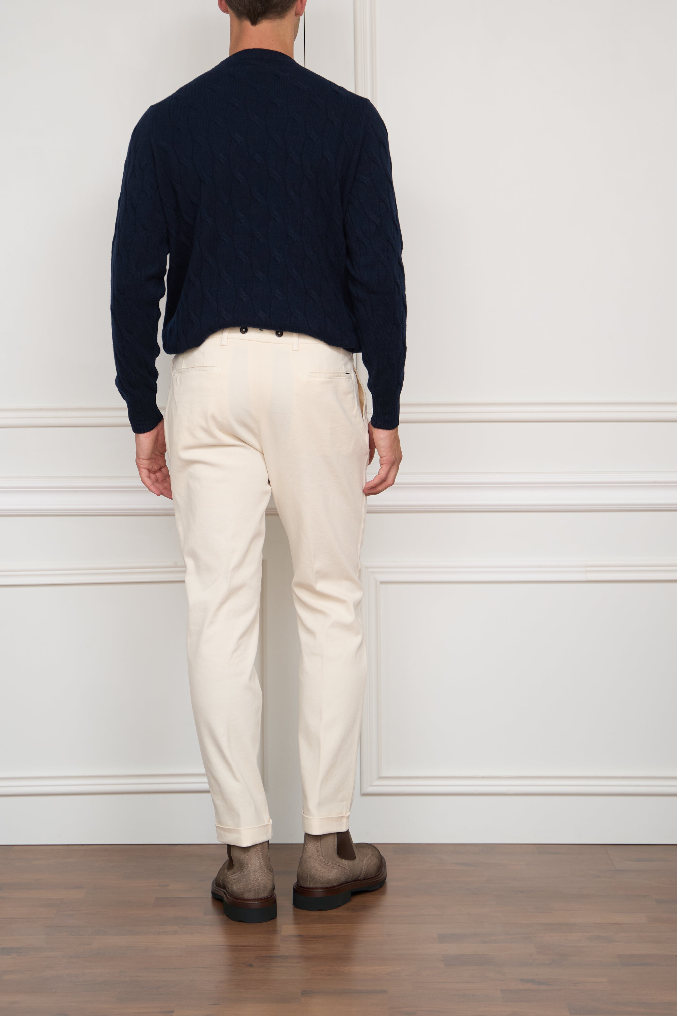 Kaschmir-Baumwollhose in creme
