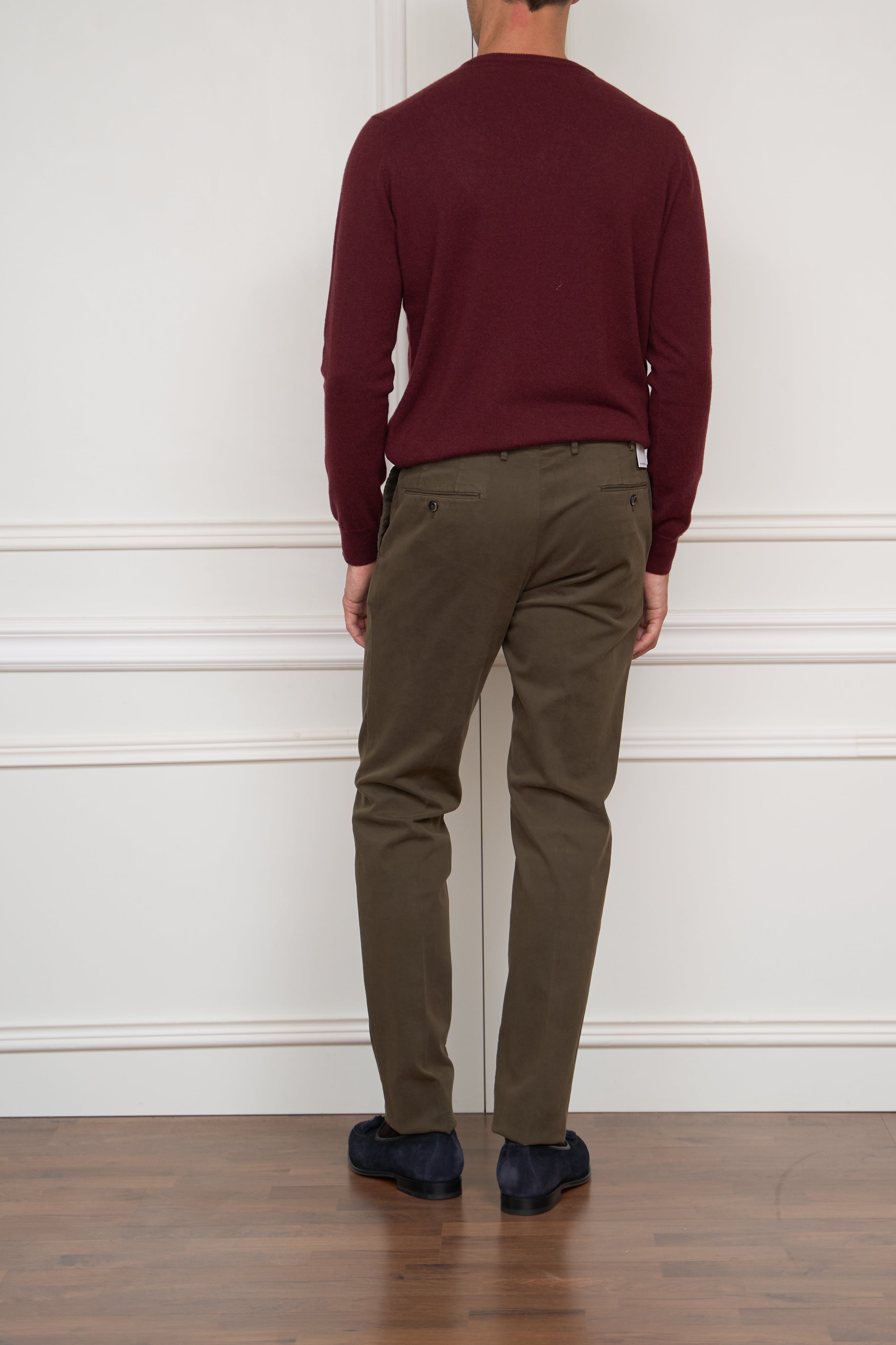 Kaschmir V-Pullover in bordeaux