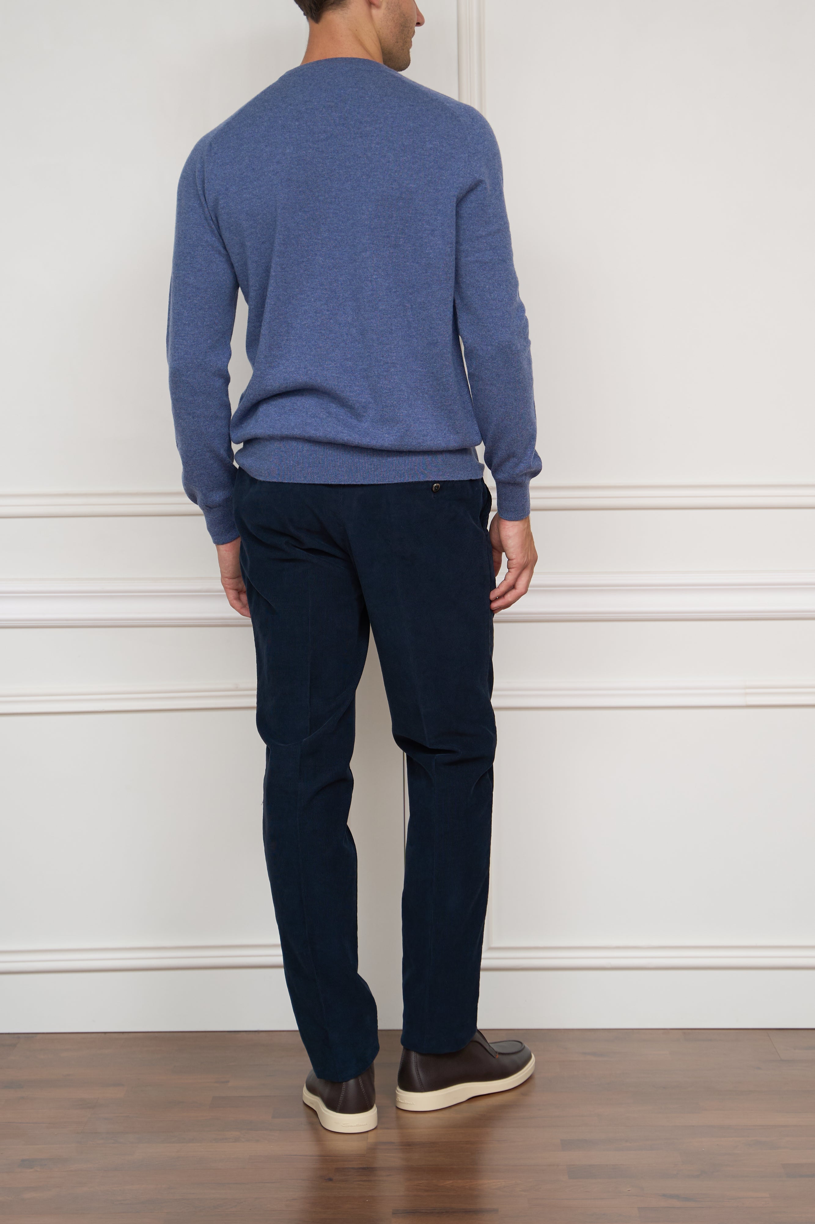 Kaschmir Pullover in blau meliert