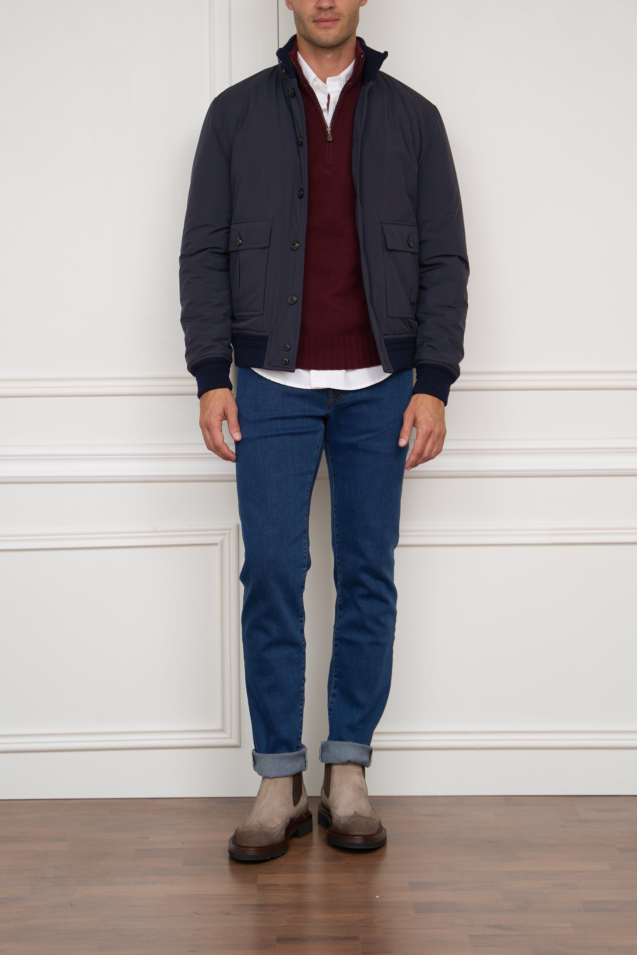 Gefütterter Blouson in blau