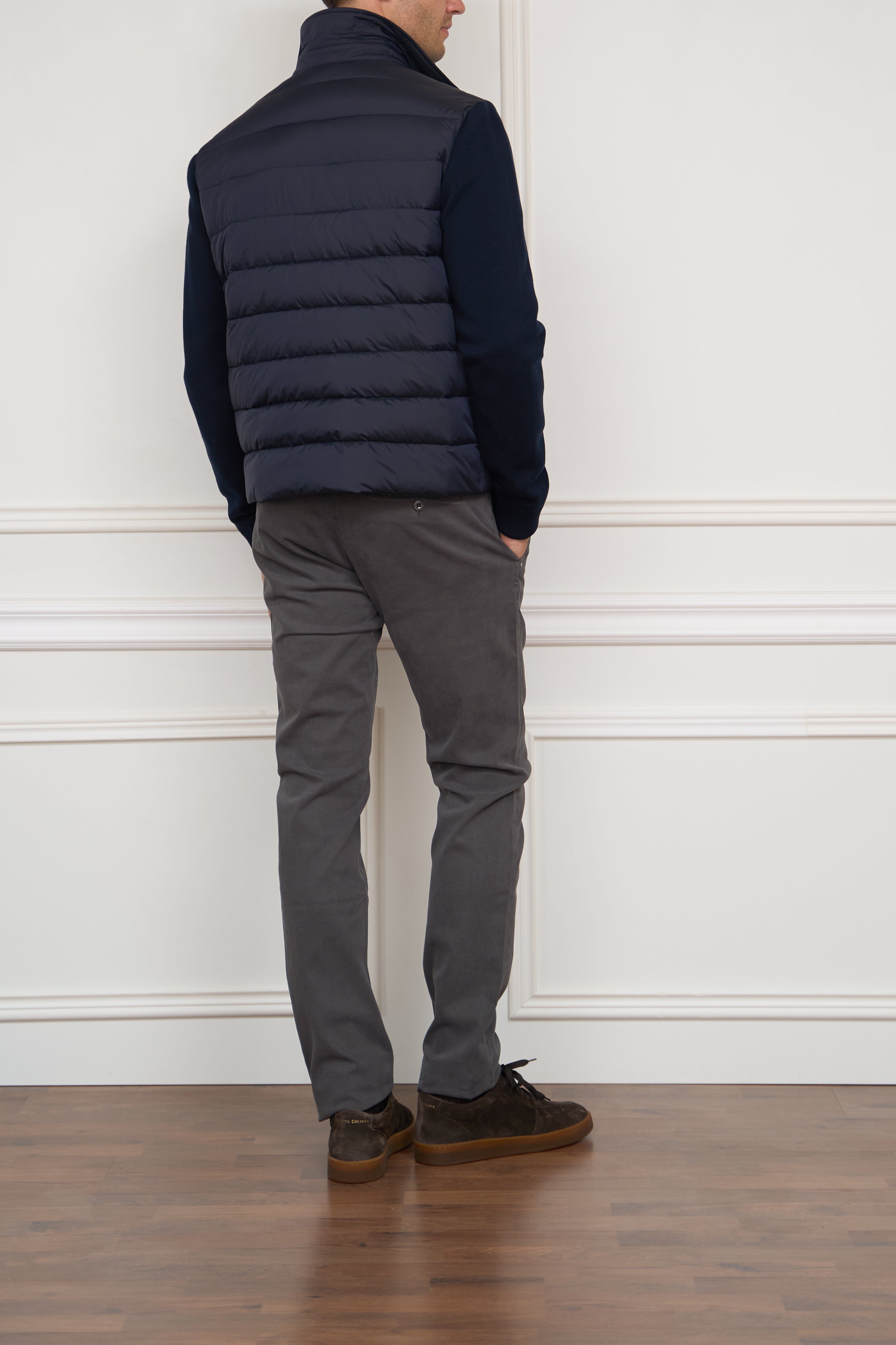Wattiertes Overshirt in navy