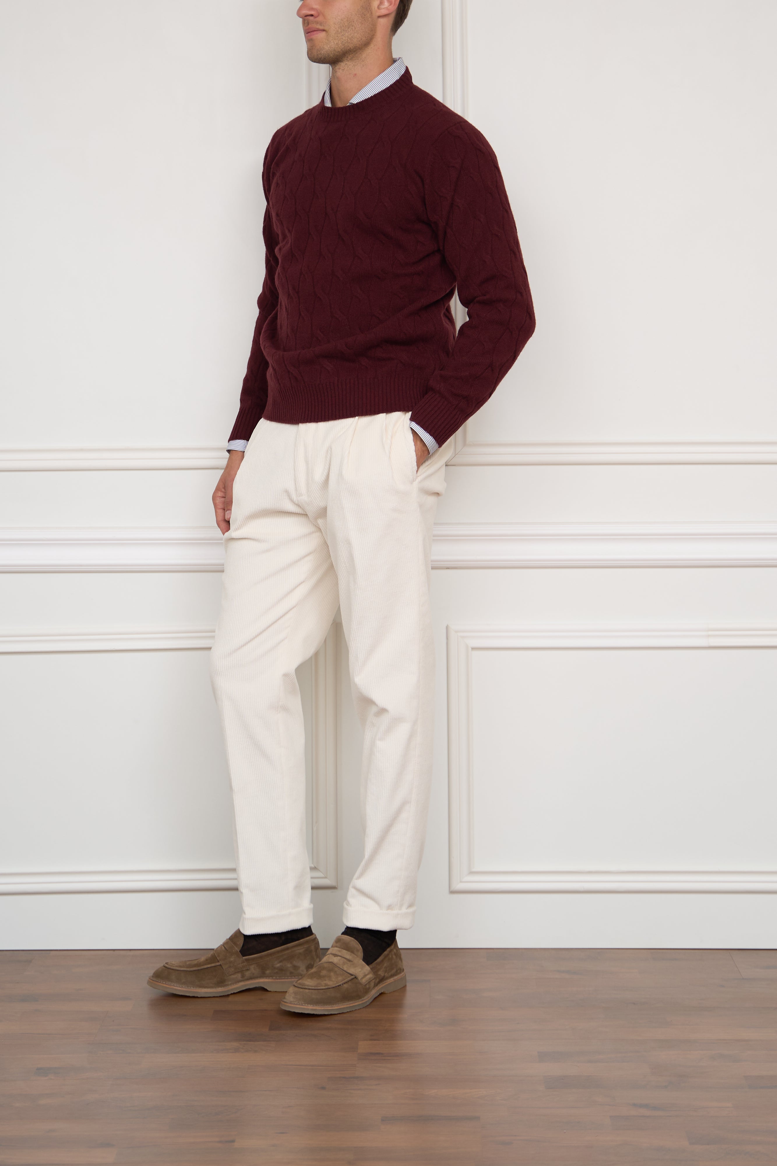 Cordhose in creme