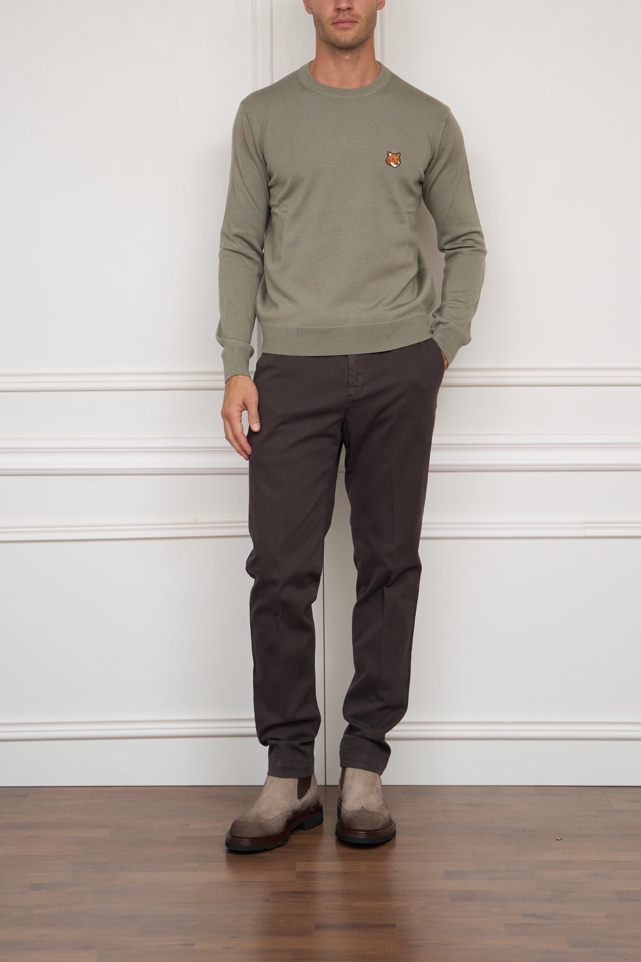 Merino Pullover in grün