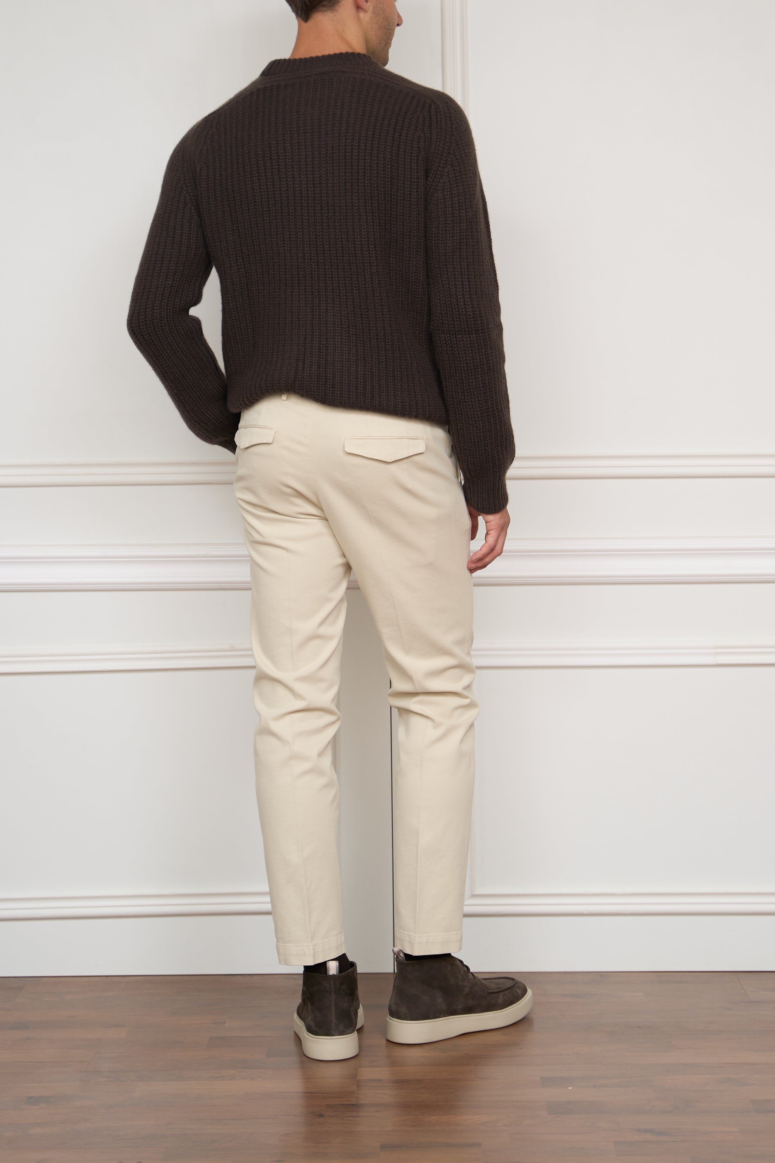 Baumwoll-Kaschmirhose in beige