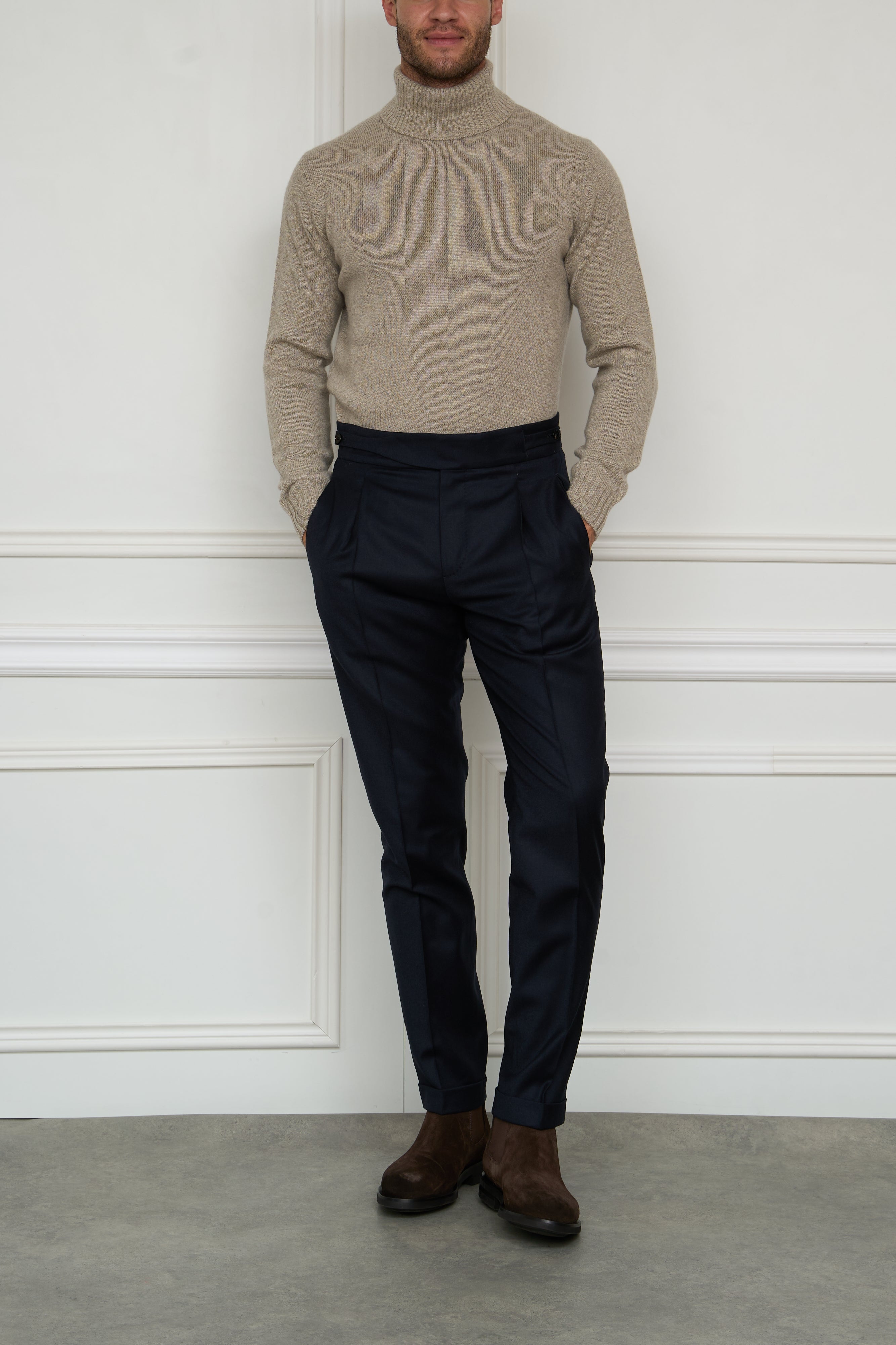 Turtleneck sweater in beige