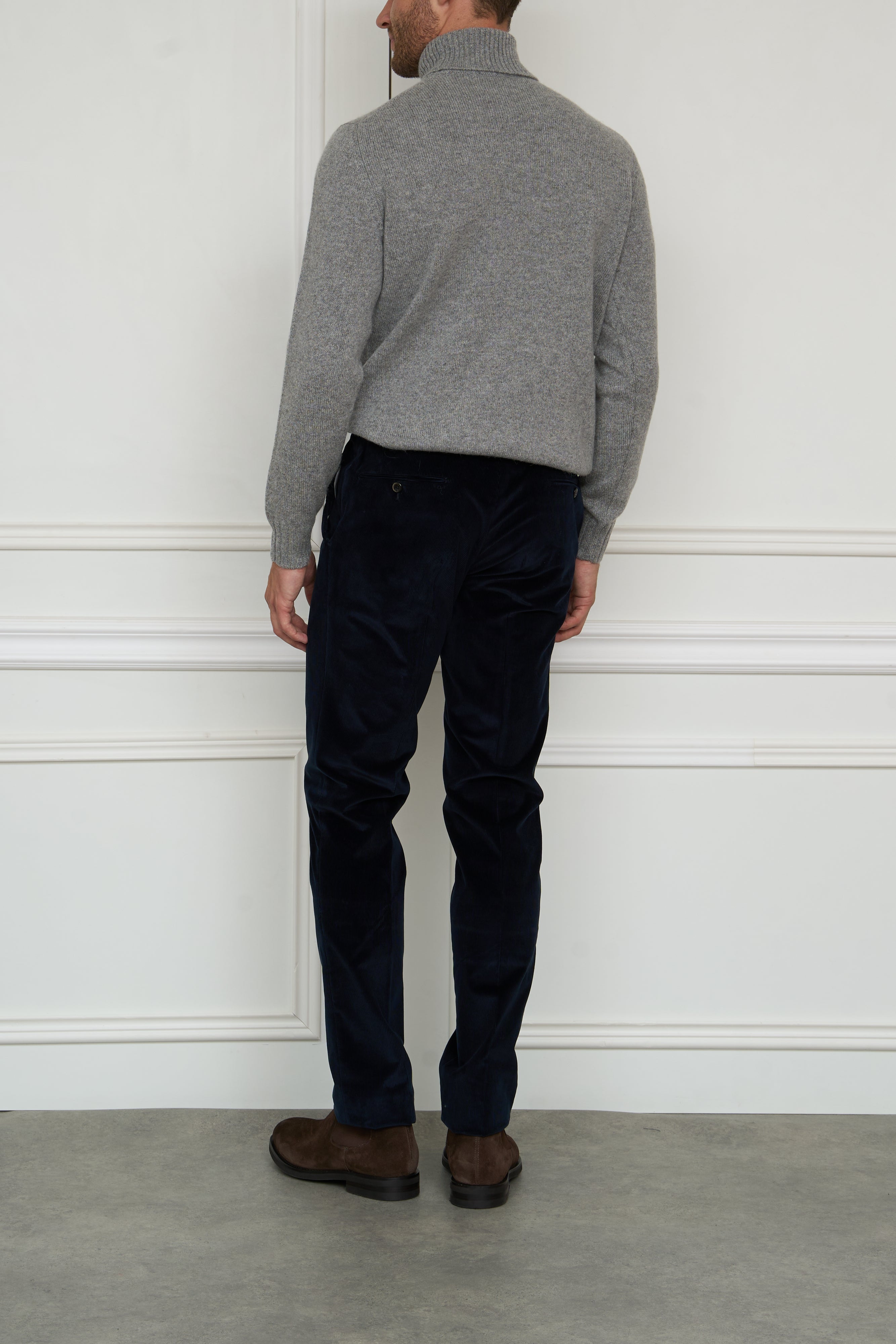 Corduroy trousers in navy