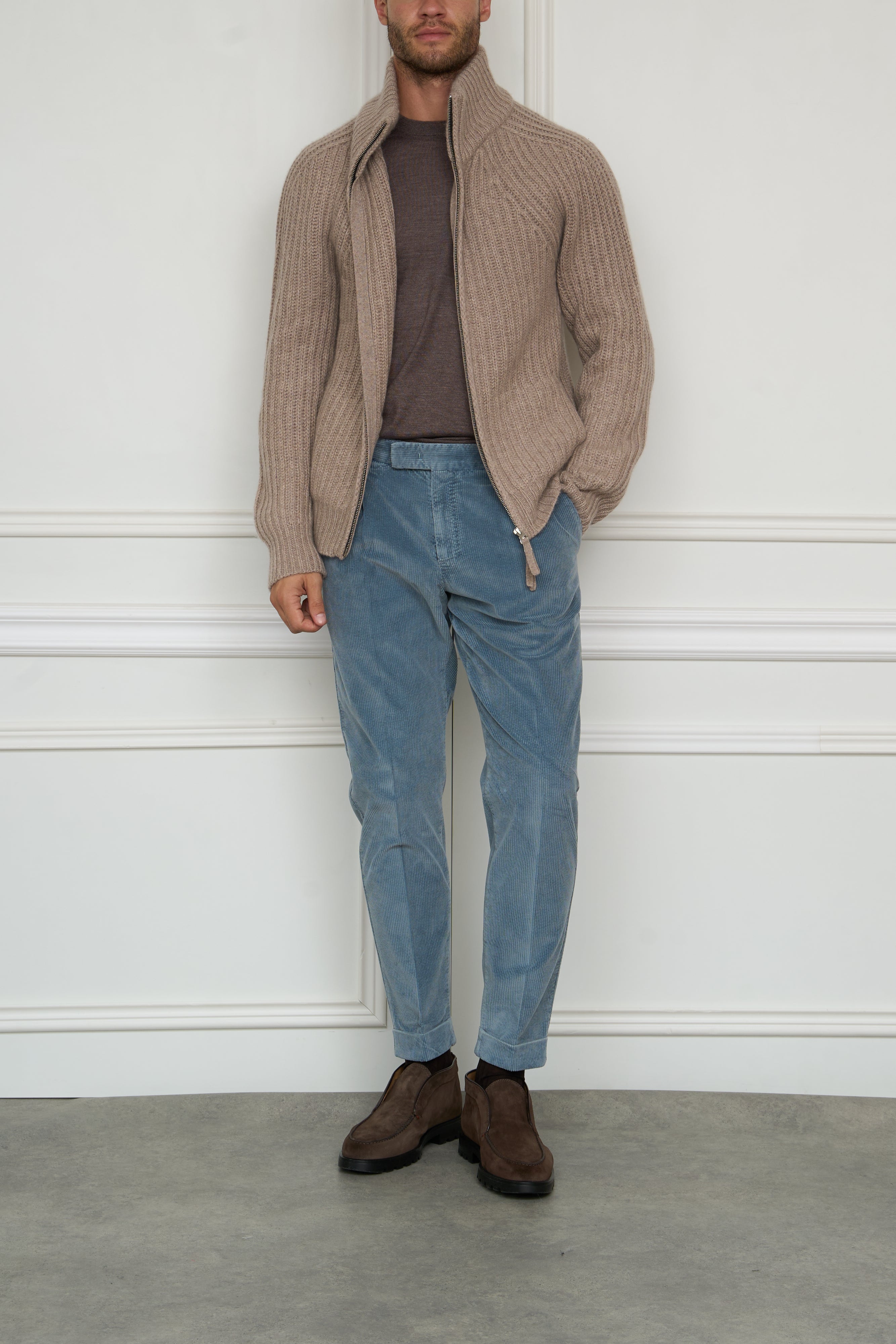 Cashmere cardigan in beige