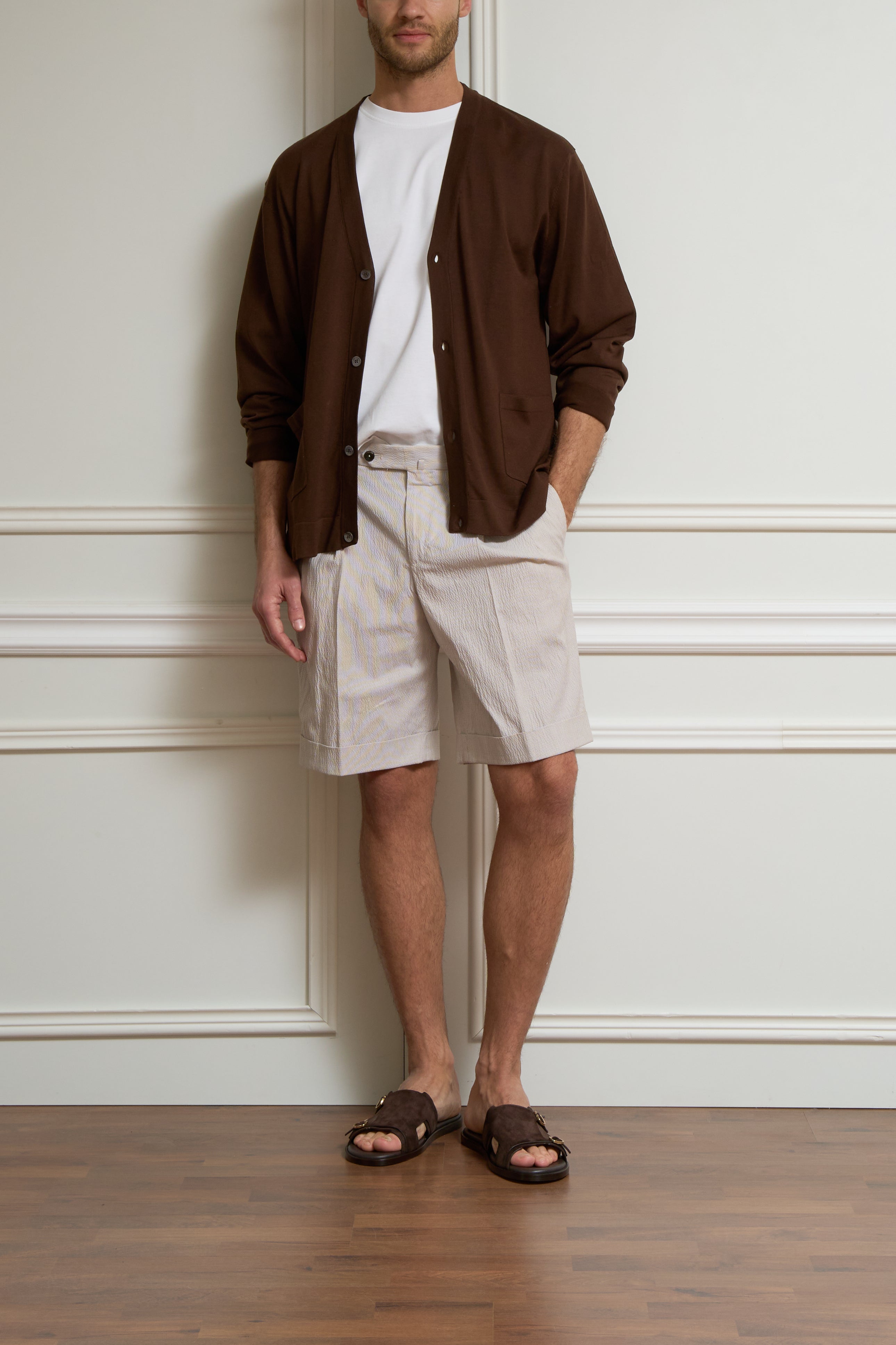 Seersucker Bermuda in creme