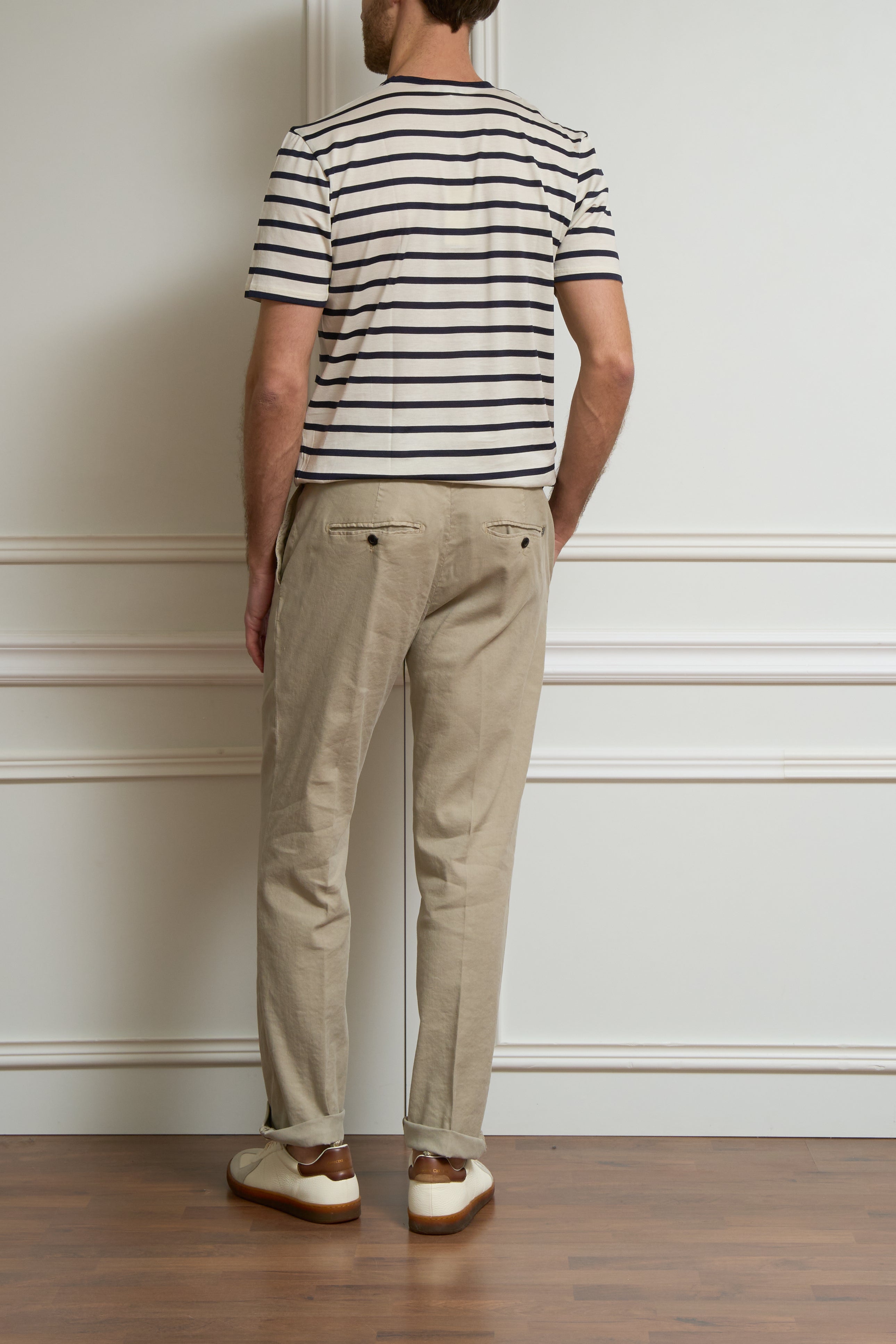 Linen trousers in blue