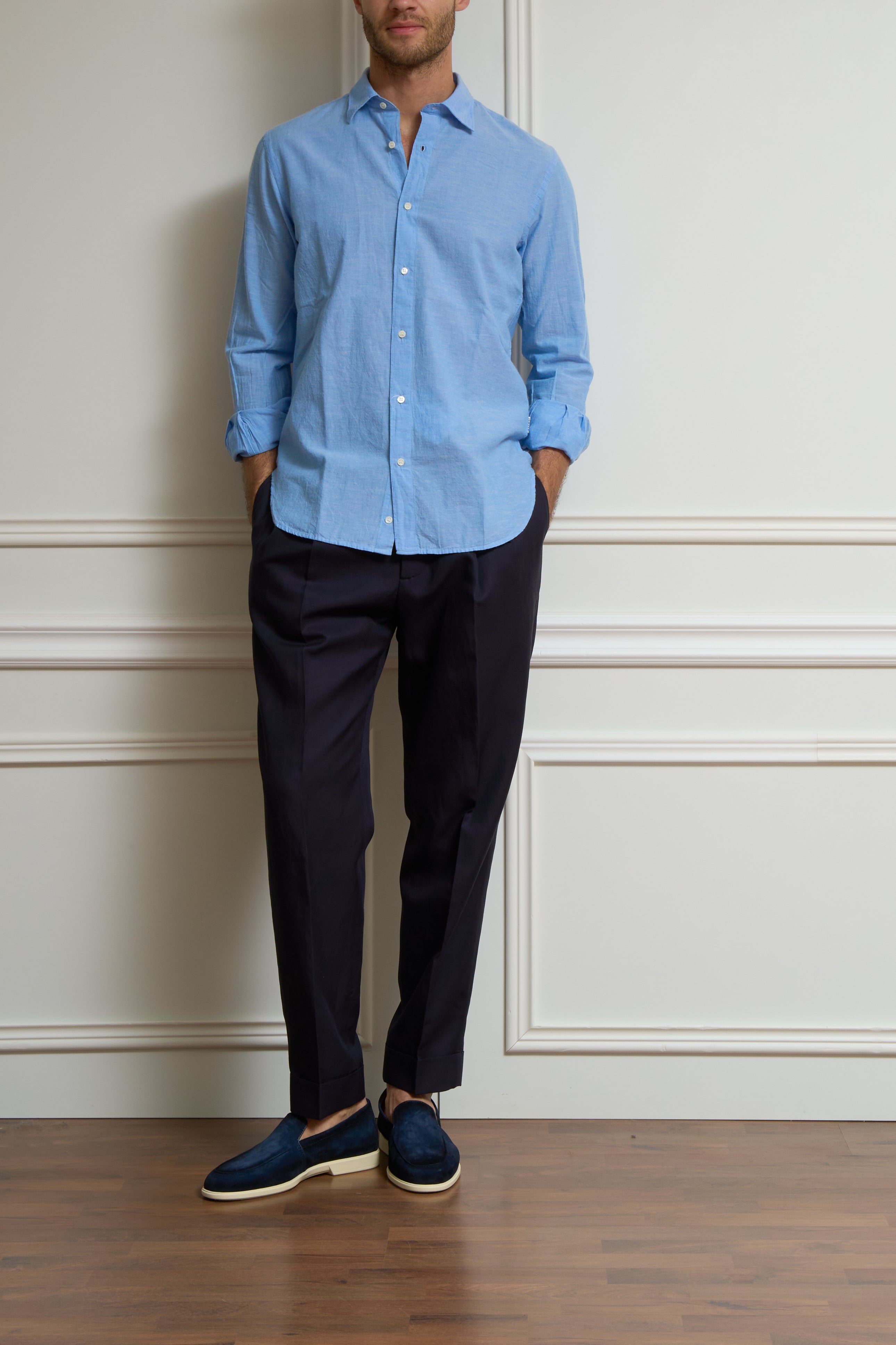 Denim shirt with breast pocket