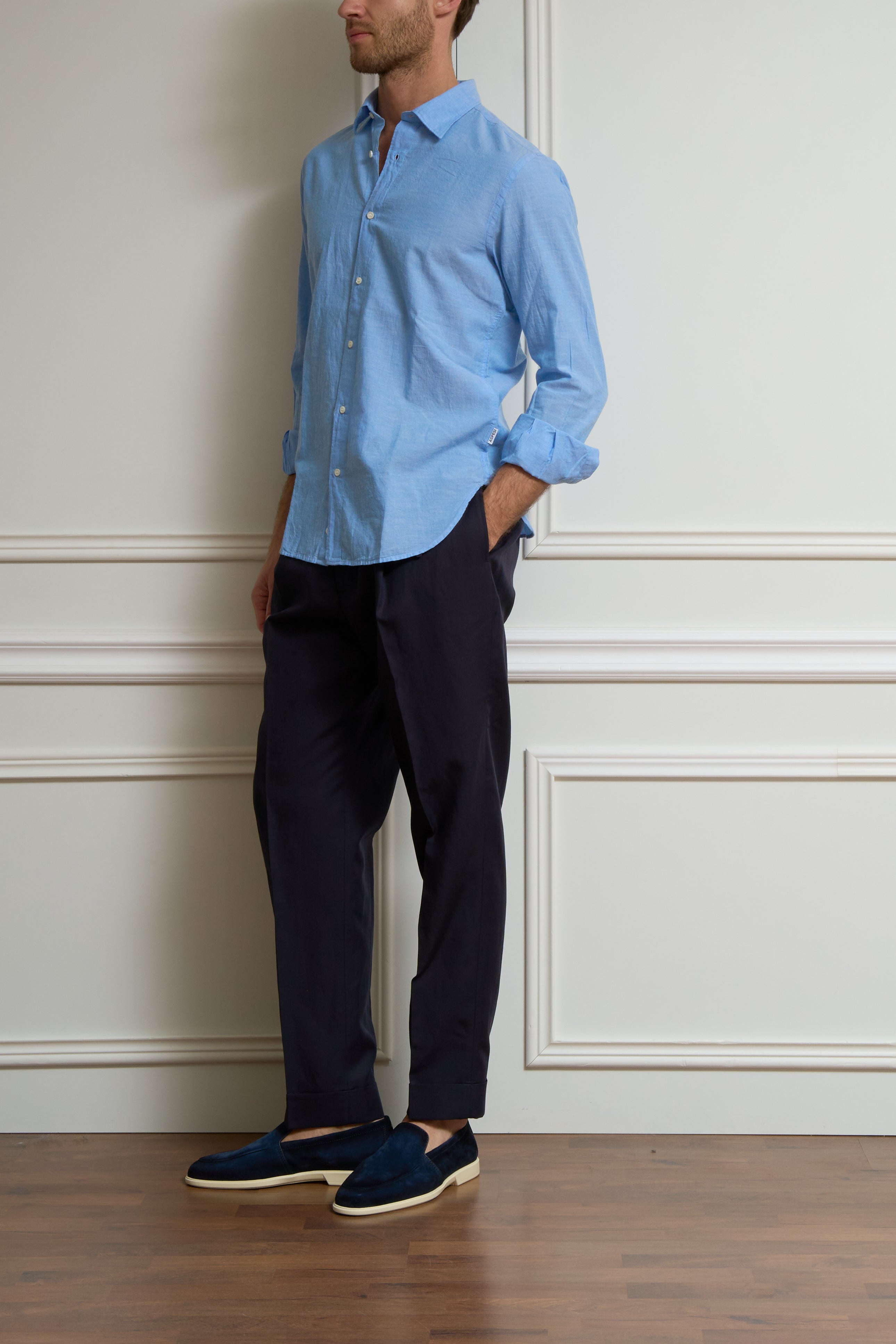 Denim shirt with breast pocket