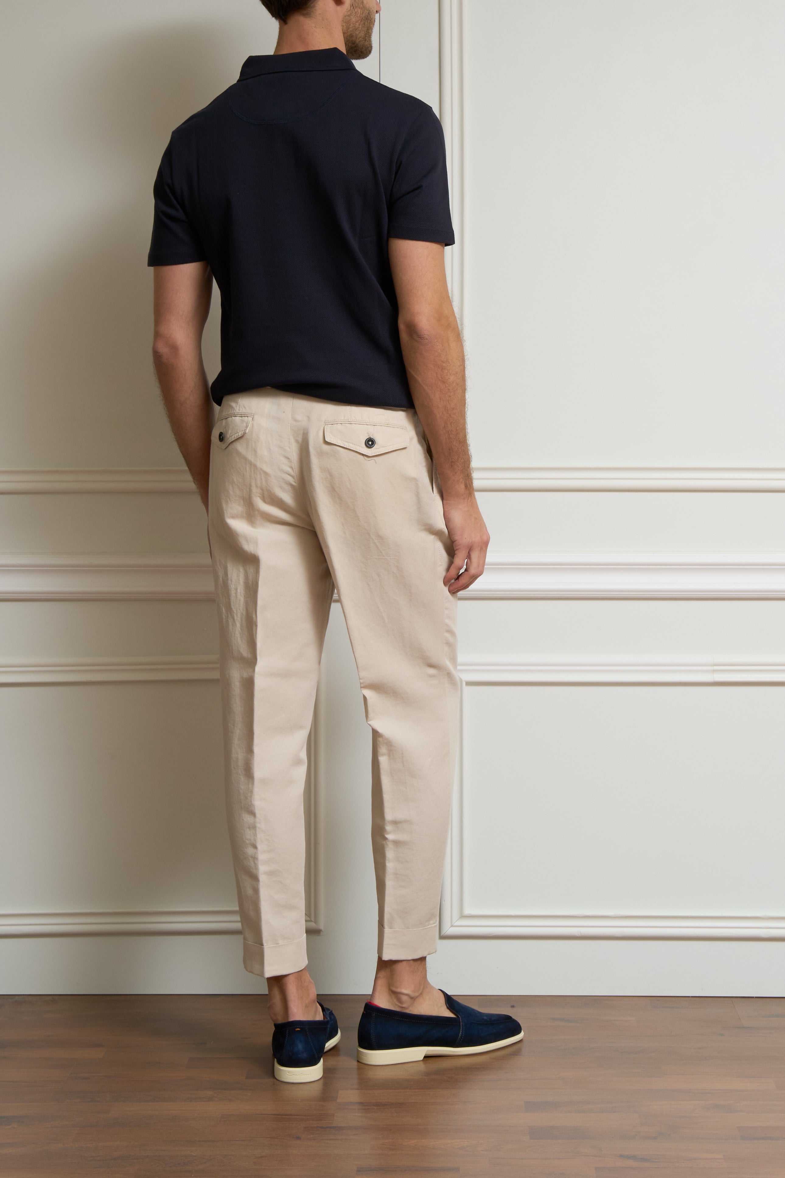 Bundfaltenhose in beige