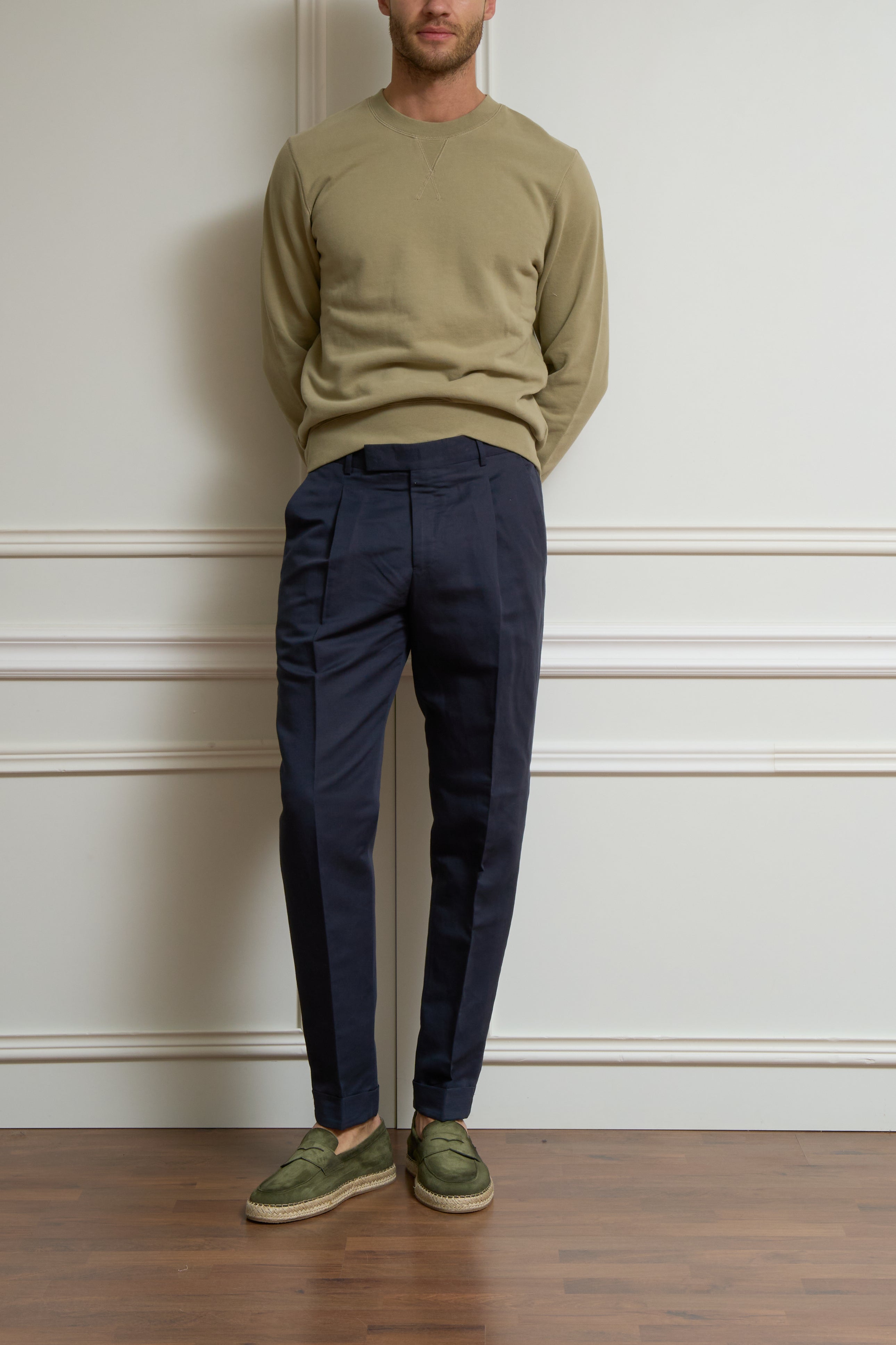 Bundfaltenhose in navy