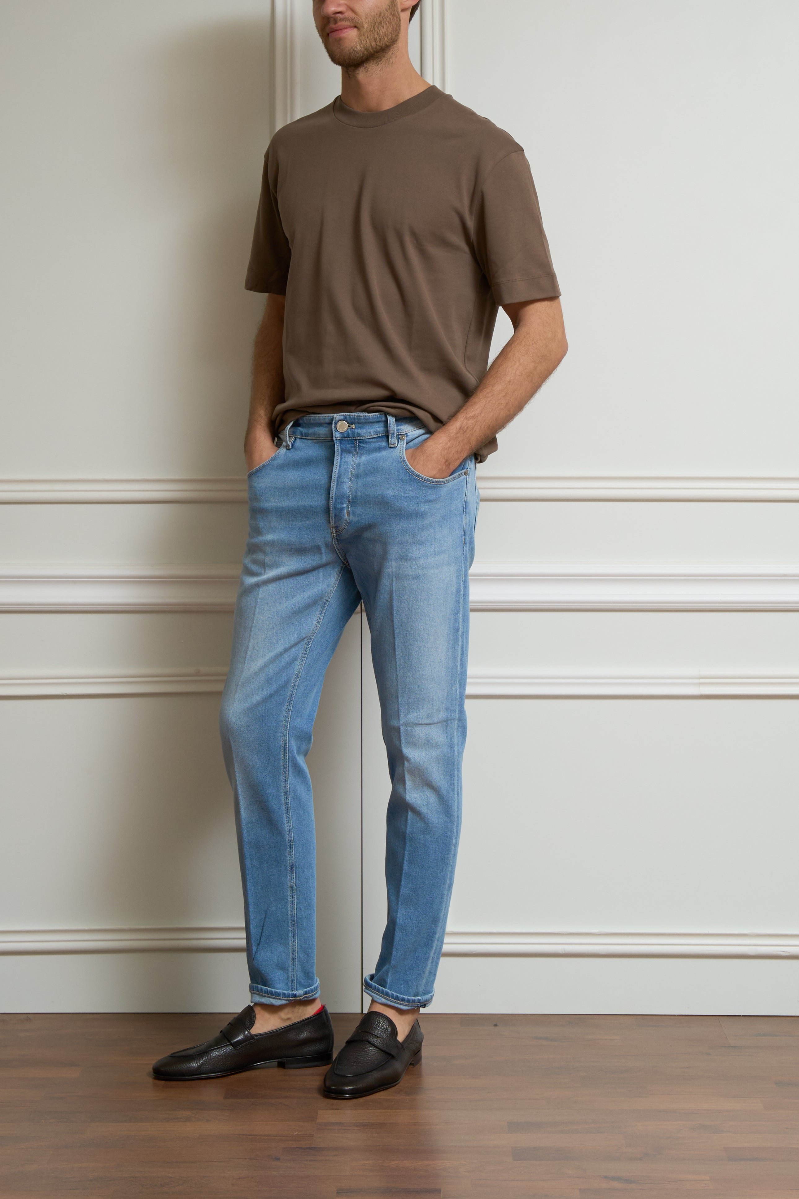Jeans in heller Waschung