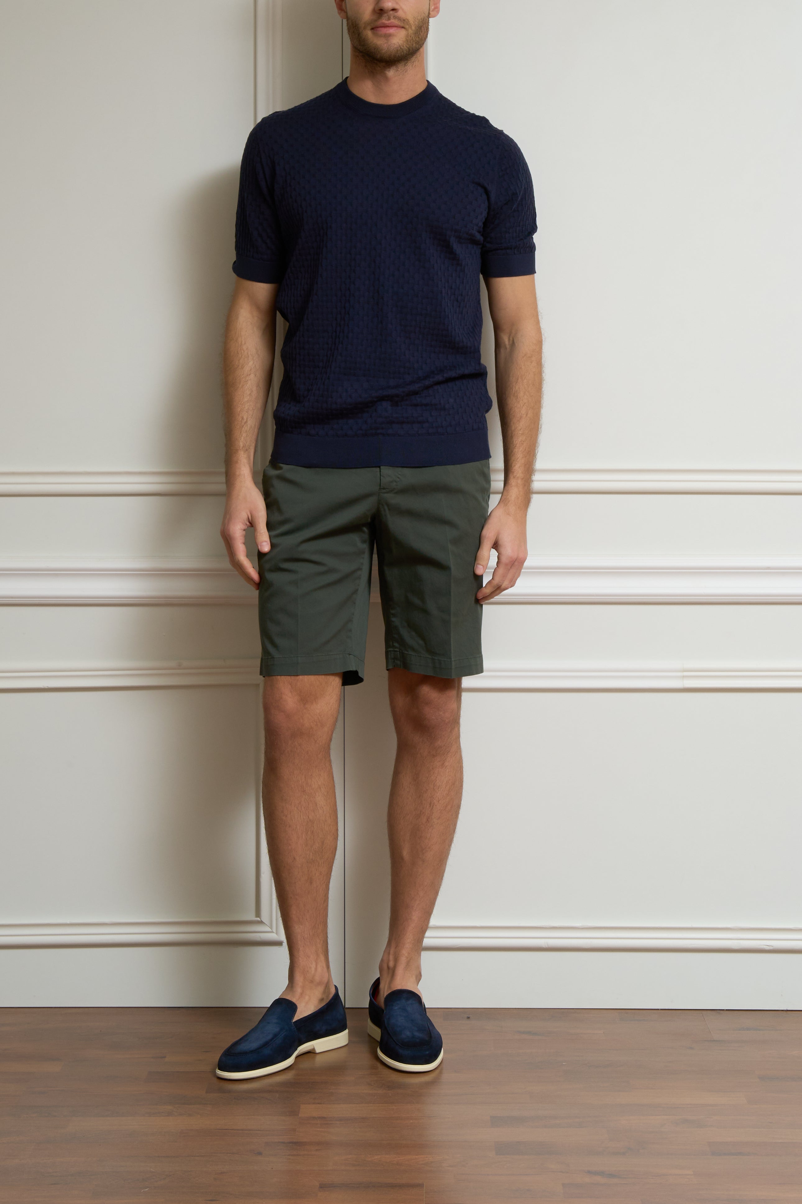 T-Shirt mit Struktur in navy