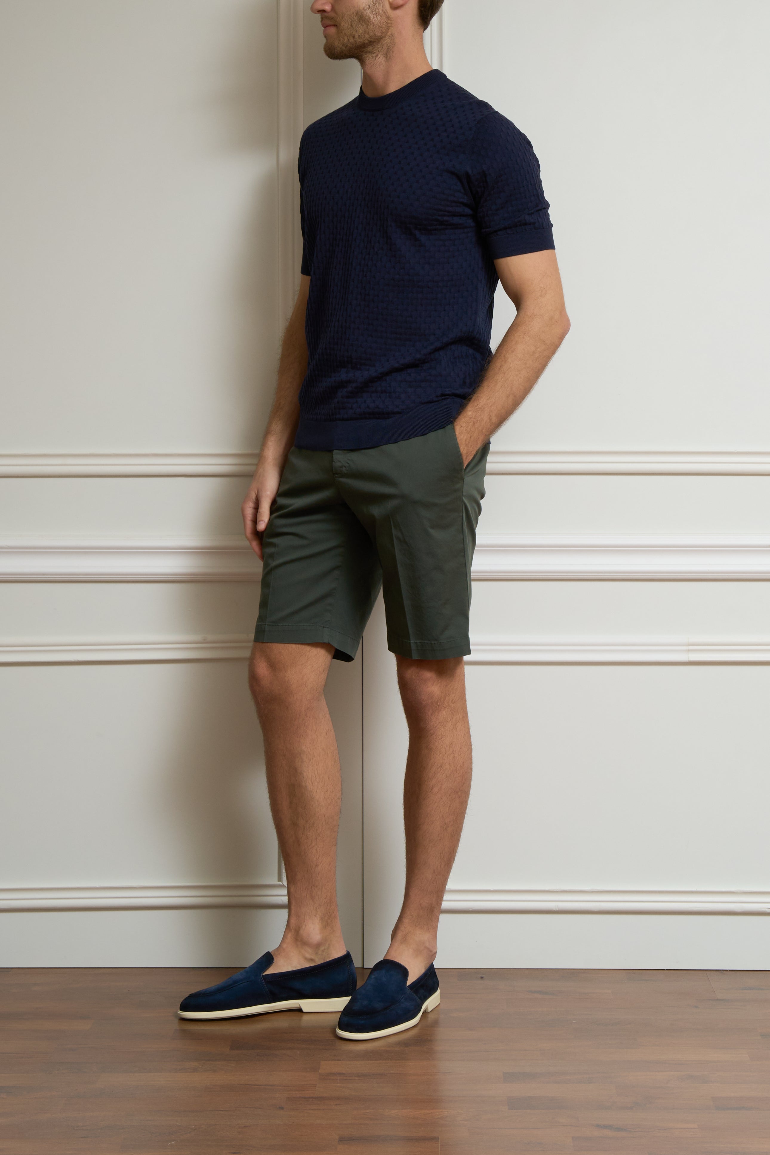 T-Shirt mit Struktur in navy