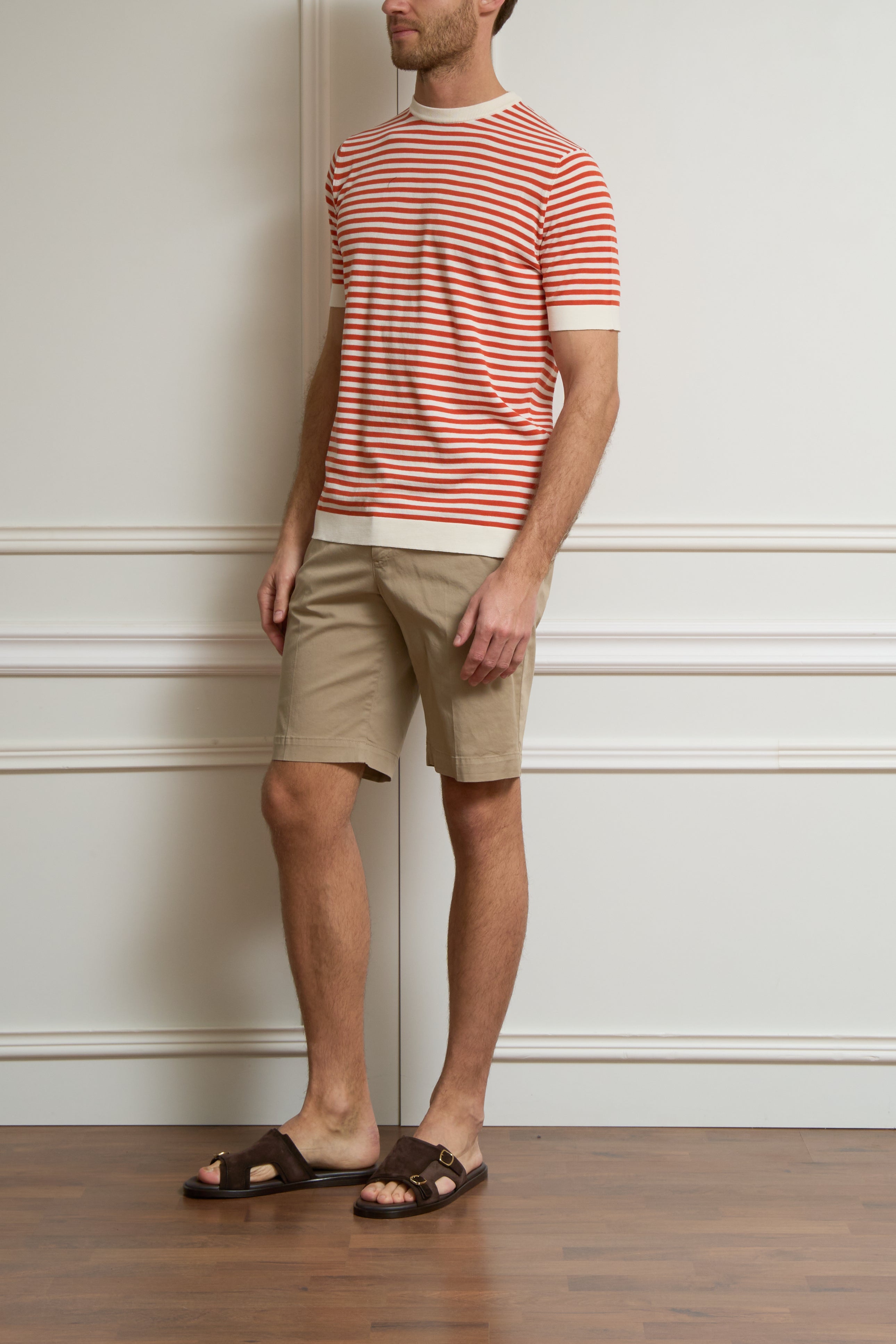 Gestreiftes T-Shirt in orange