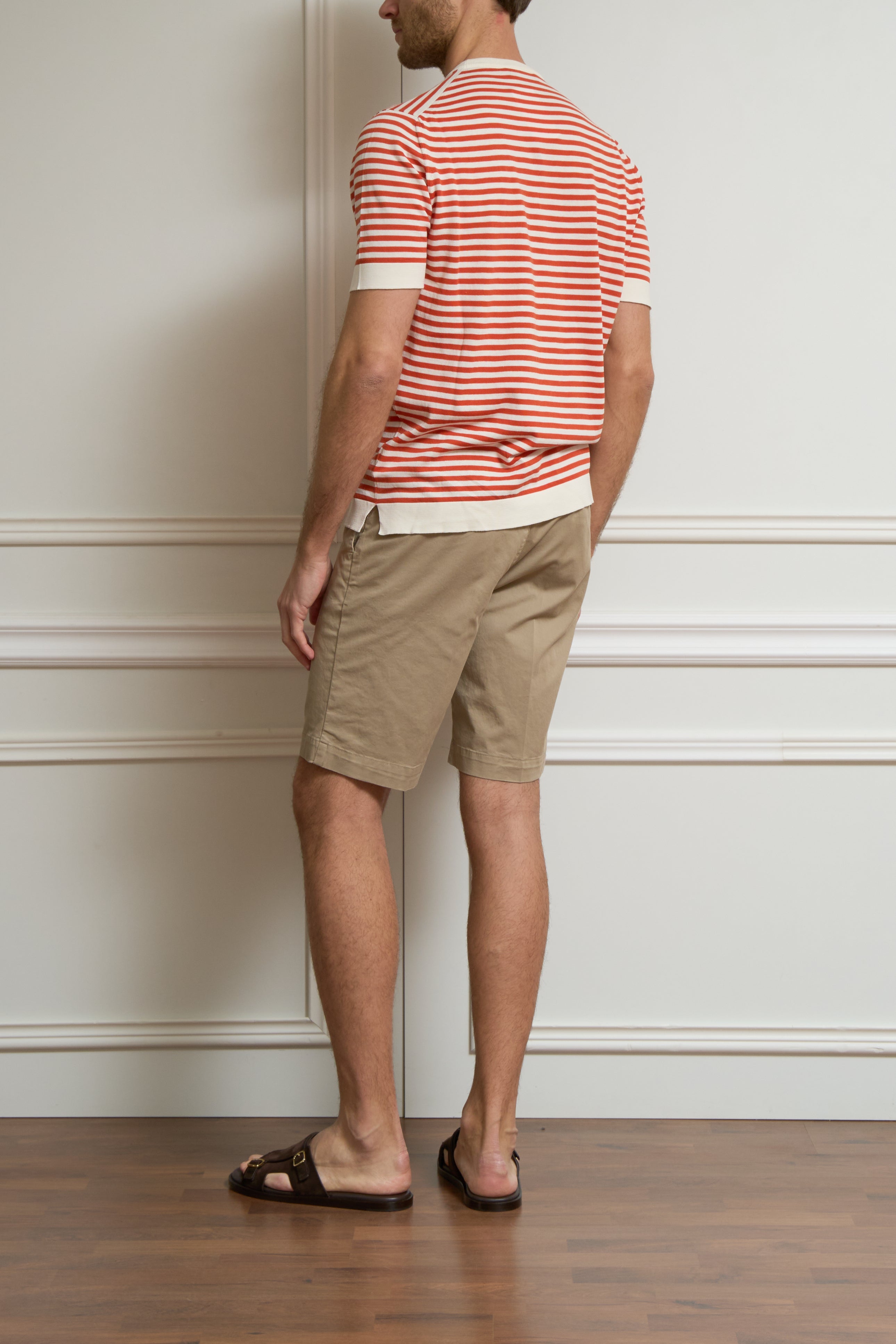 Gestreiftes T-Shirt in orange