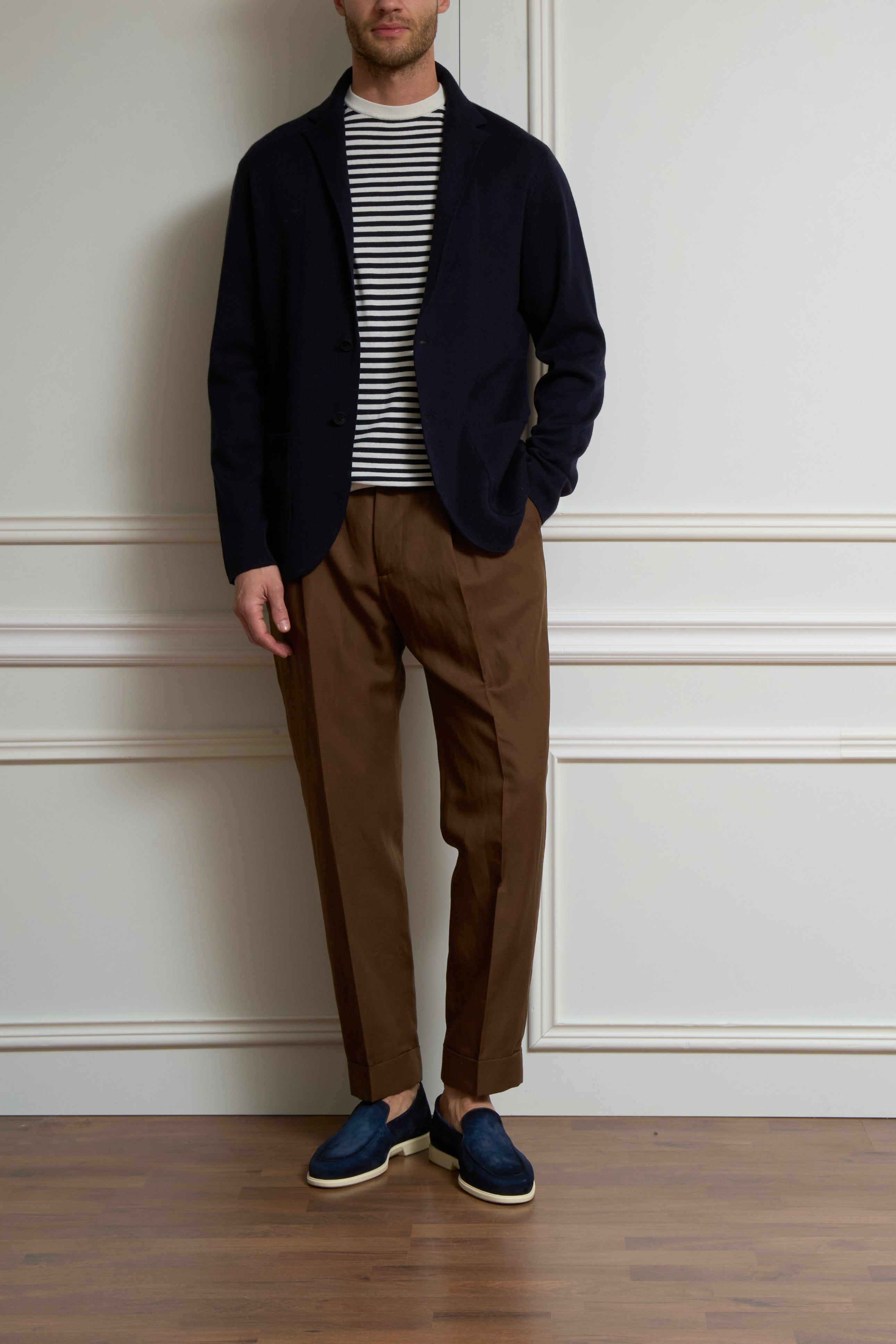 Strick-Sakko in navy