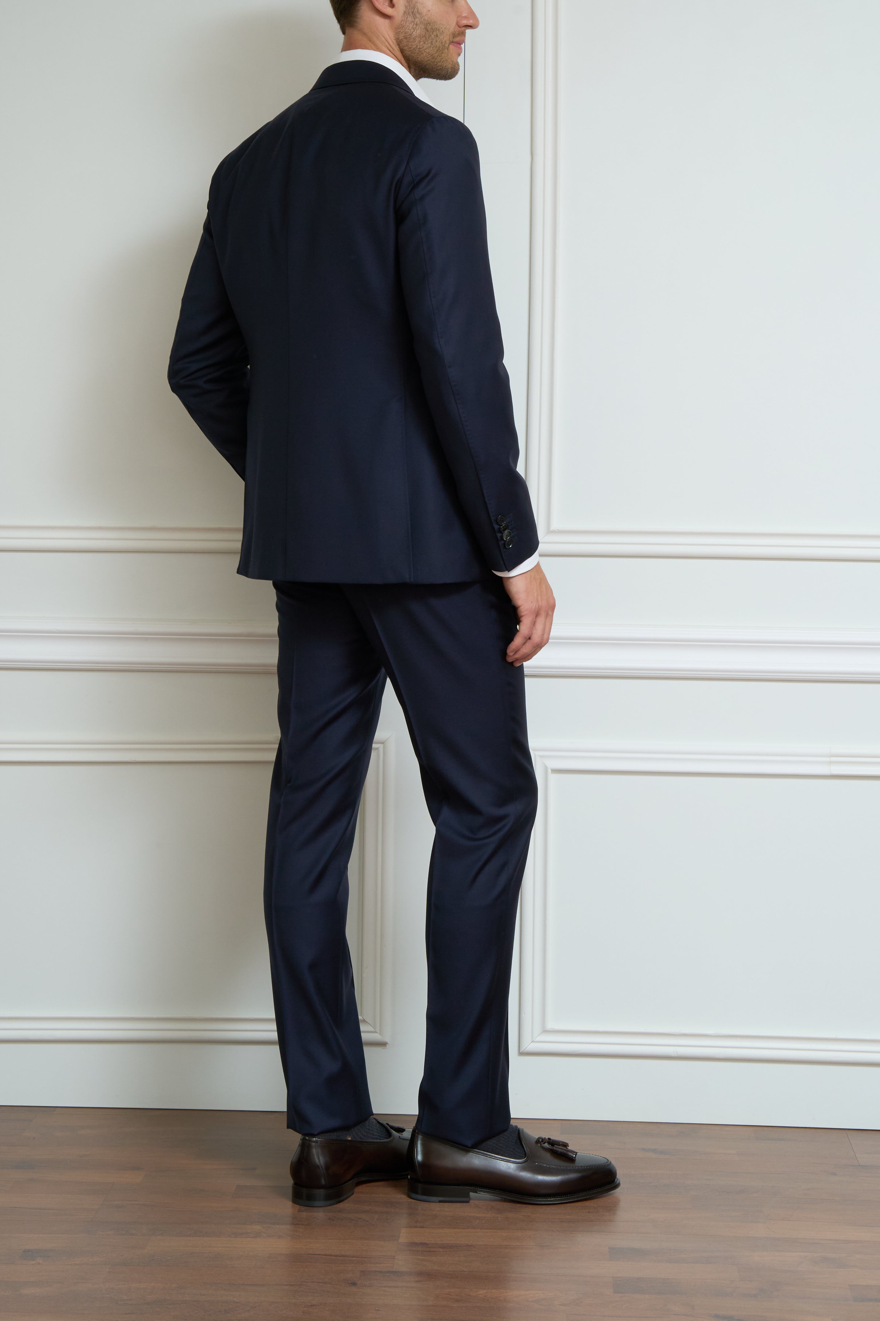 Three-piece suit in navy