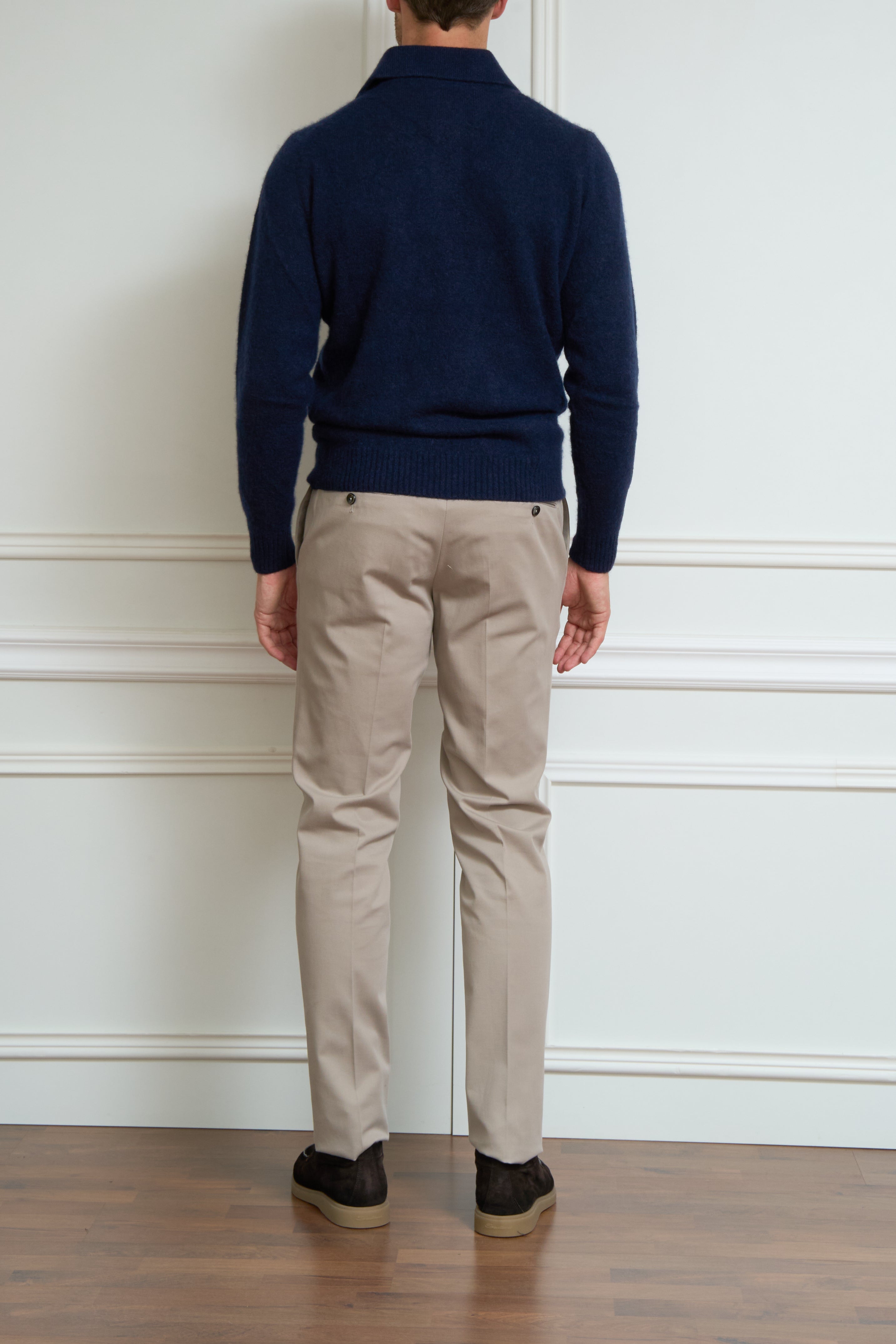 Long-sleeved polo shirt in navy